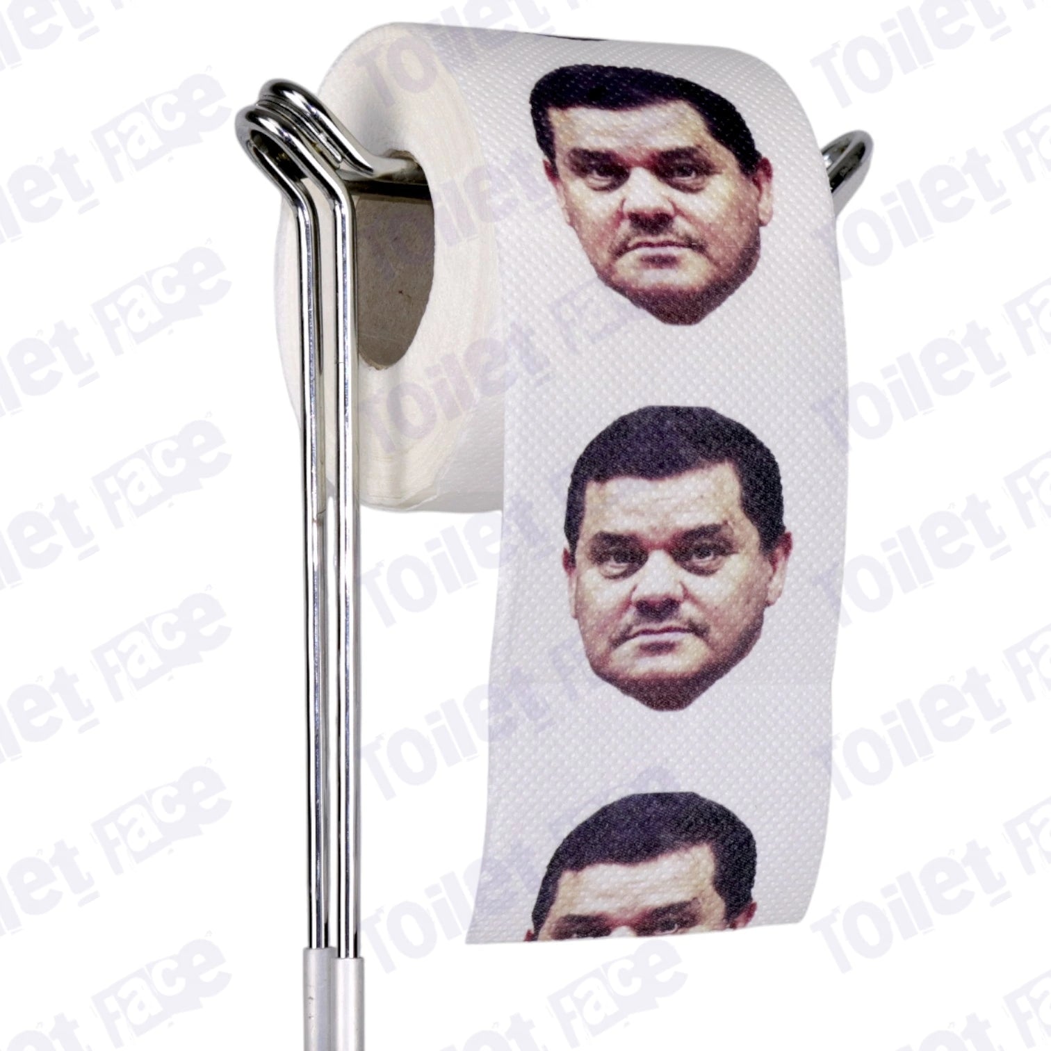 Abdul Hamid Dbeibeh Novelty Toilet Paper Product Image On A Stand