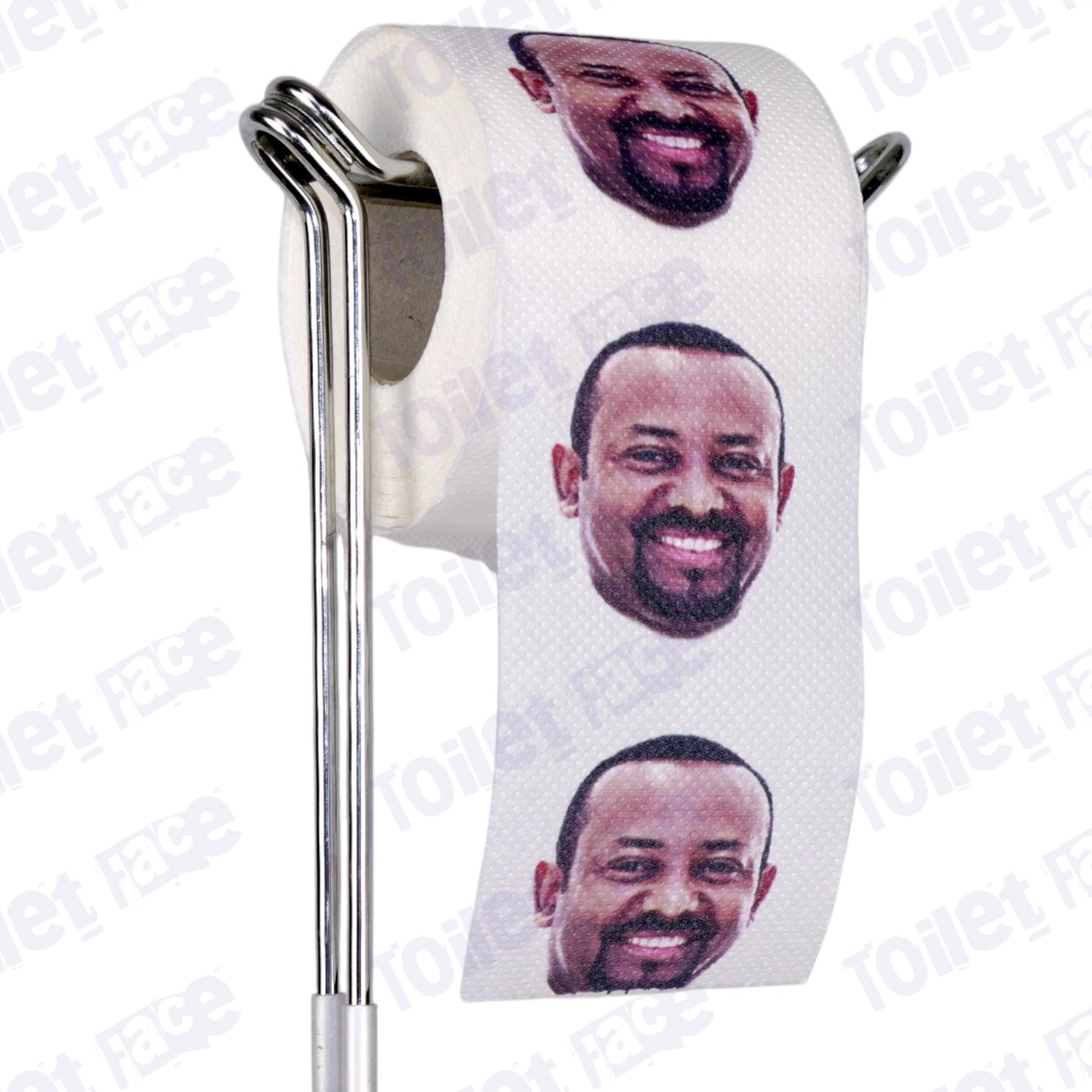 Abiy Ahmed Novelty Toilet Paper Product Image On A Stand