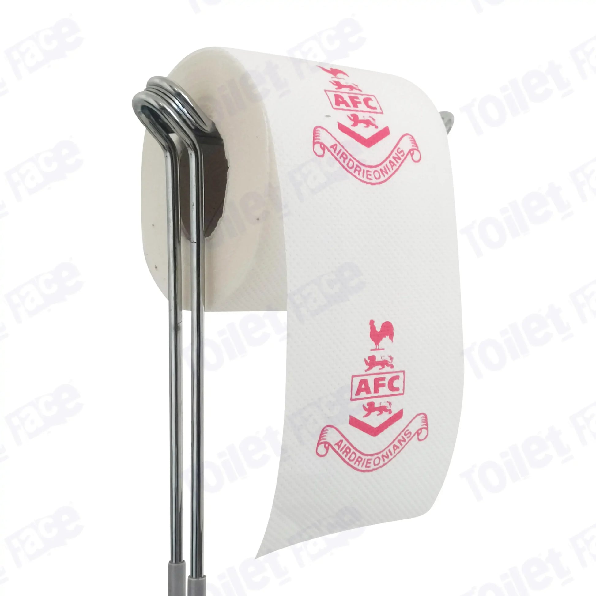 Airdrieonians Novelty Toilet Paper Product Image On A Stand|Airdrieonians Novelty Toilet Paper Product Image On It's Side|||||||||||||||