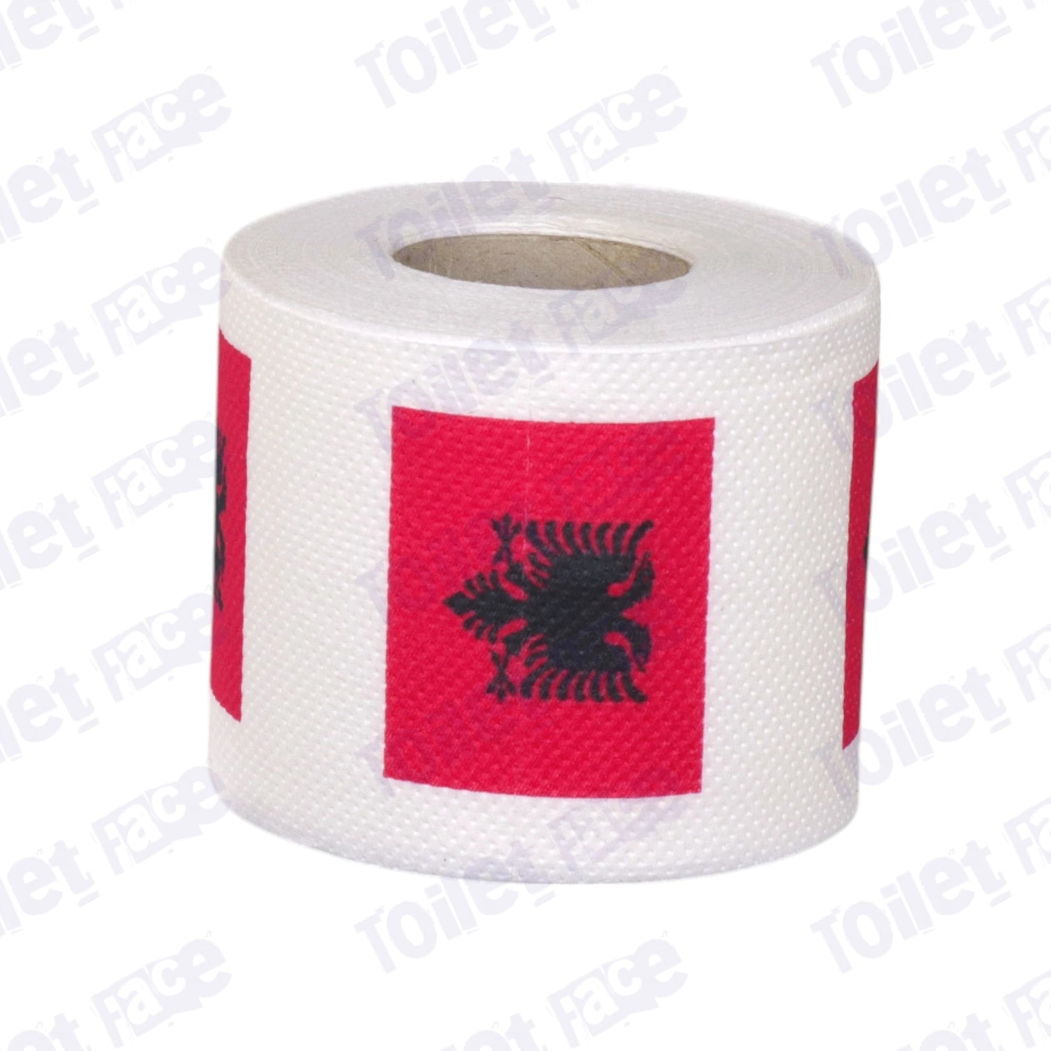 albania flag printed on novelty toilet paper roll