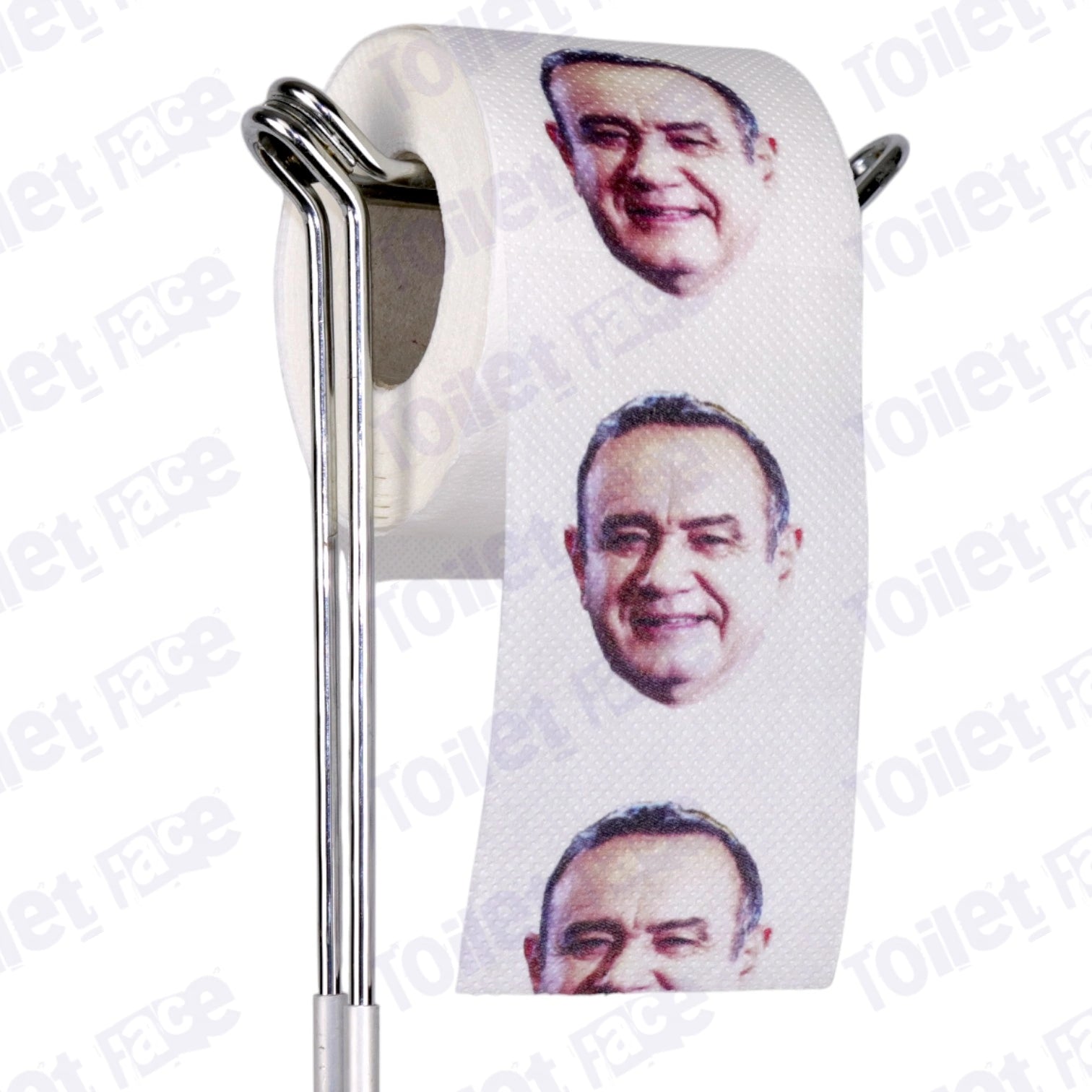 Alejandro Giammattei Novelty Toilet Paper Product Image On A Stand