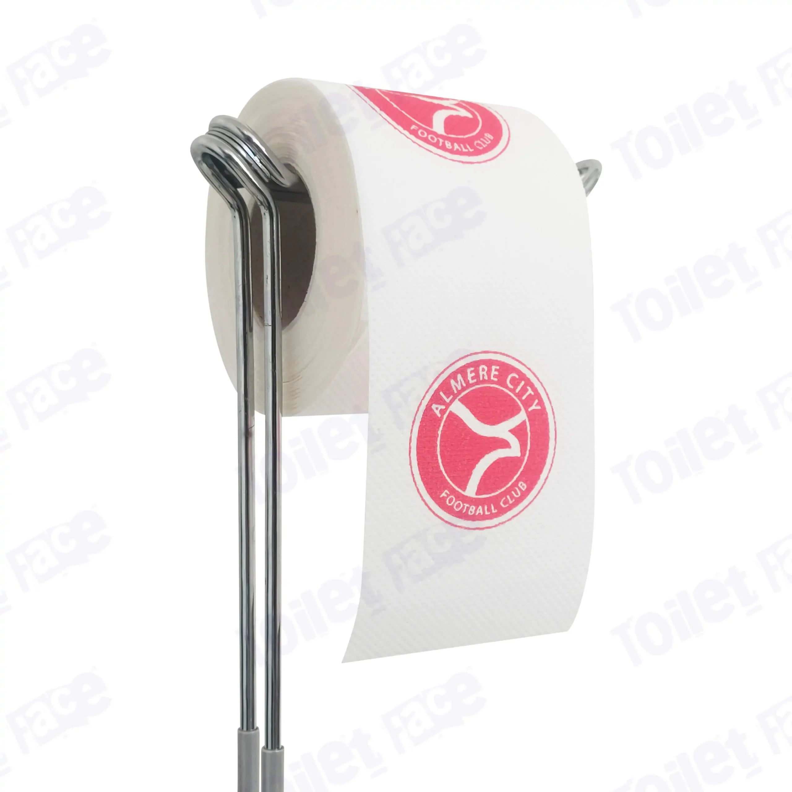 Almere City FC Novelty Toilet Paper Product Image On A Stand|Almere City FC Novelty Toilet Paper Product Image On It's Side|||||||||||||||