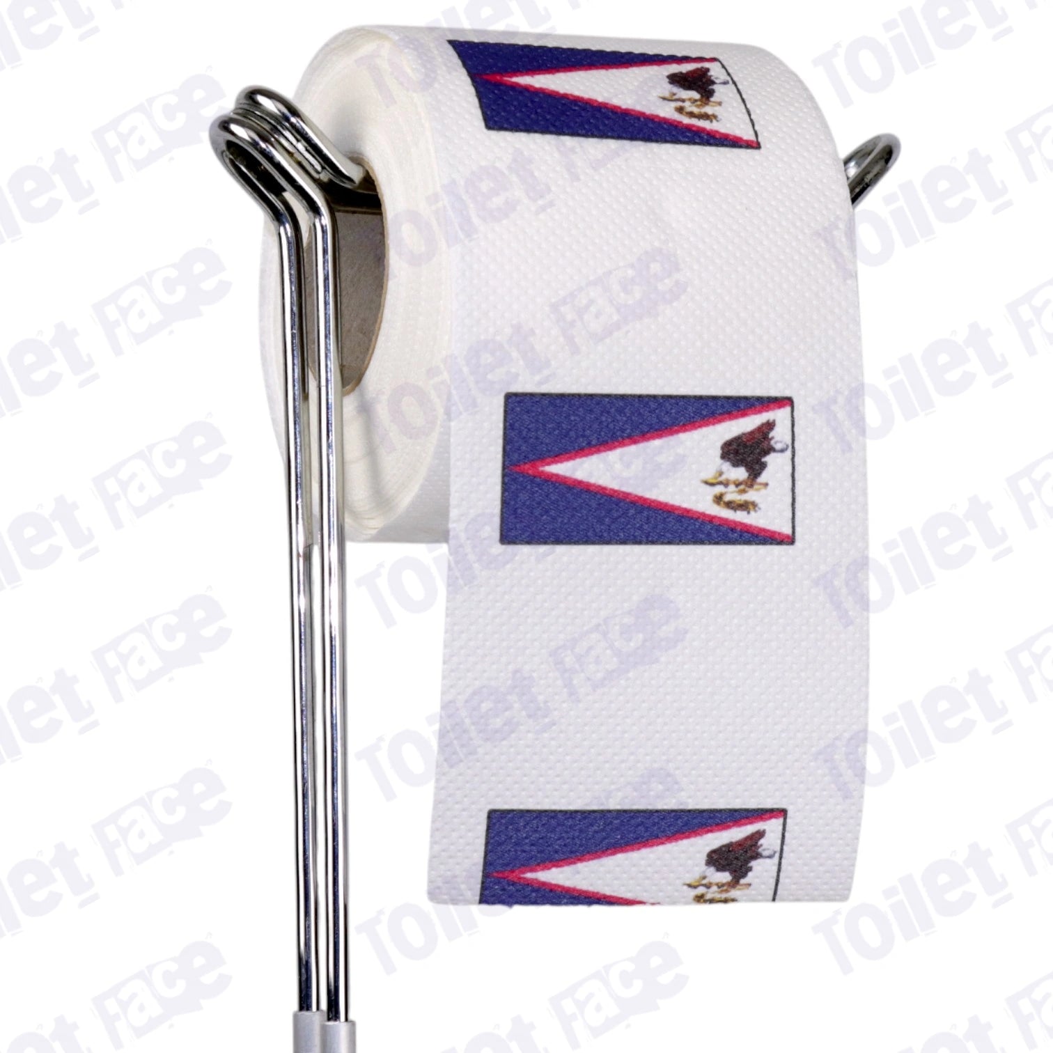 american samoa flag novelty toilet paper on a holder