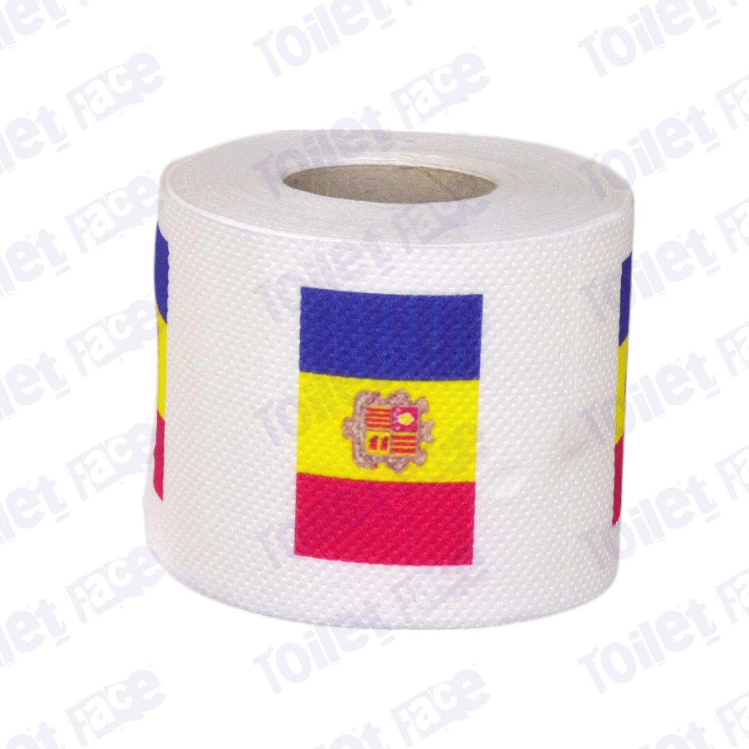 andorra flag printed on novelty toilet paper roll