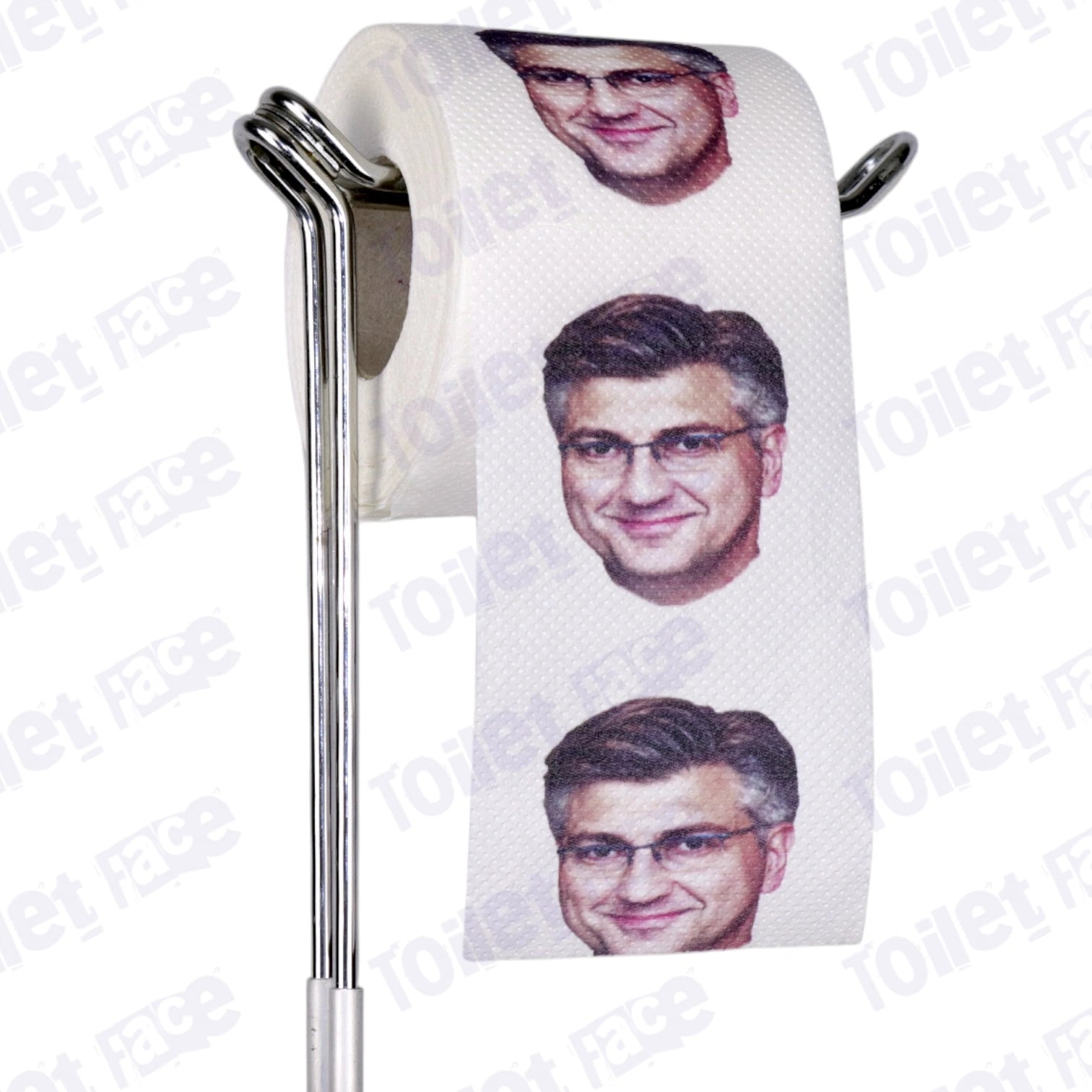 Andrej Plenković Novelty Toilet Paper Product Image On A Stand