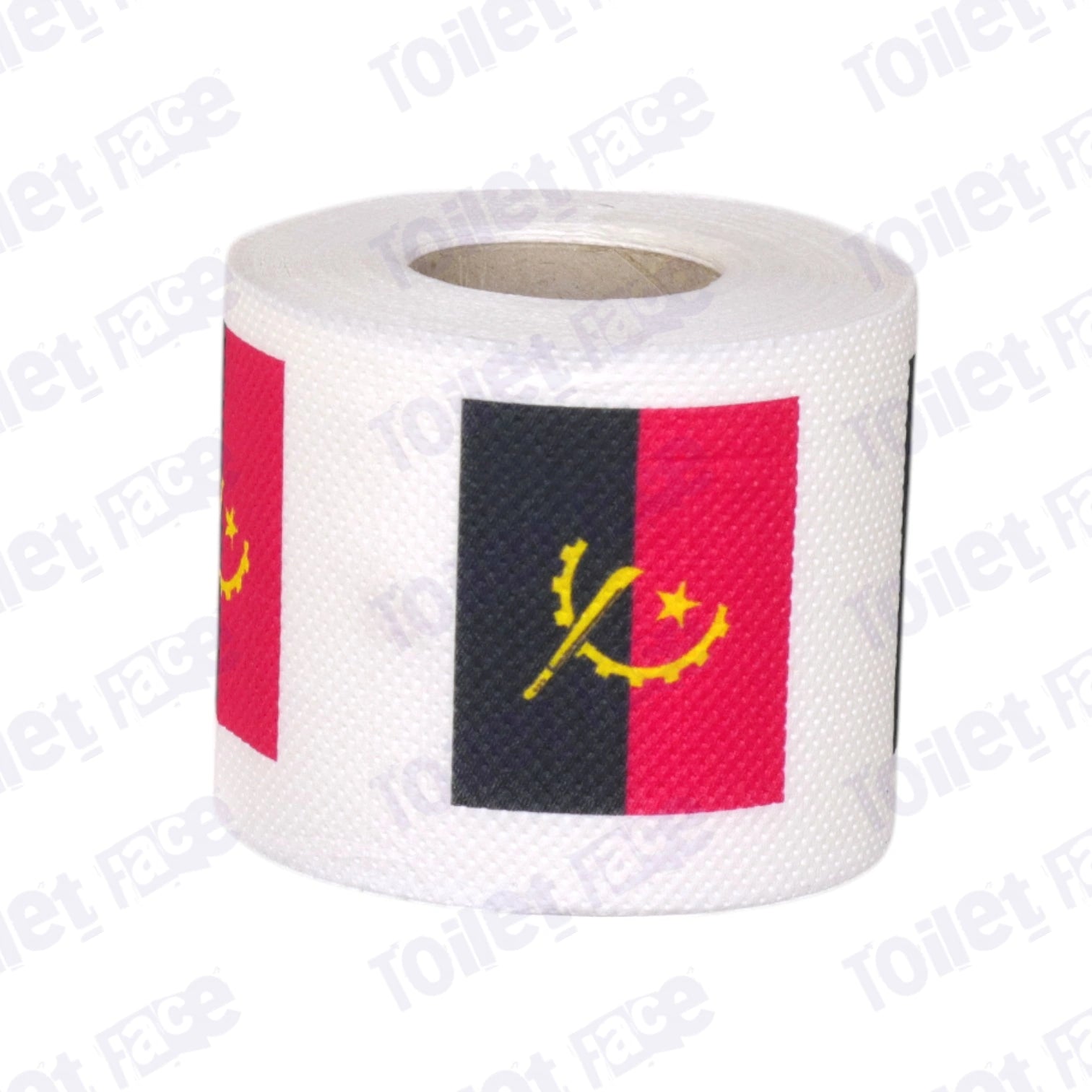 angola flag printed on novelty toilet paper roll