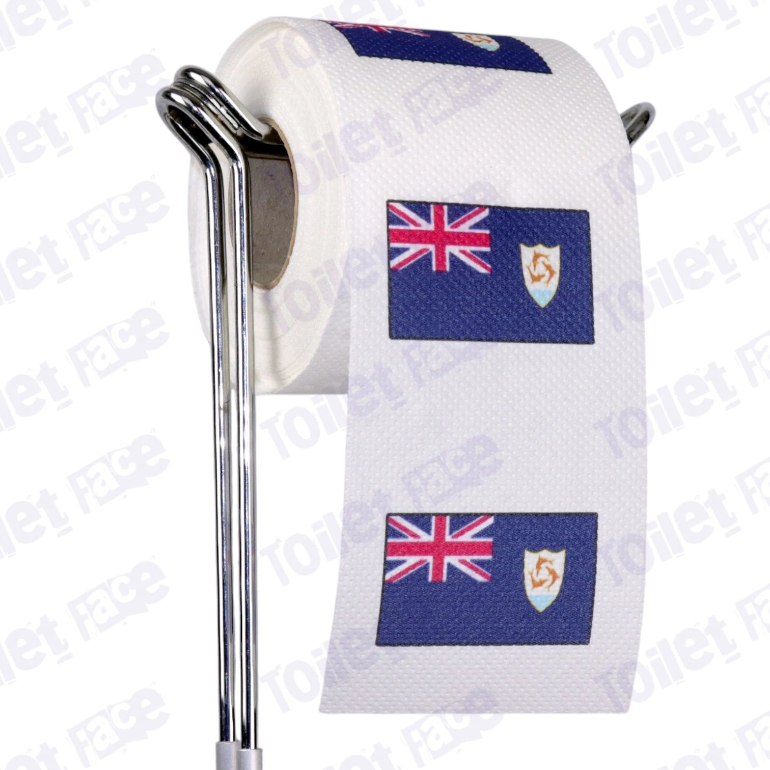anguilla flag novelty toilet paper on a holder