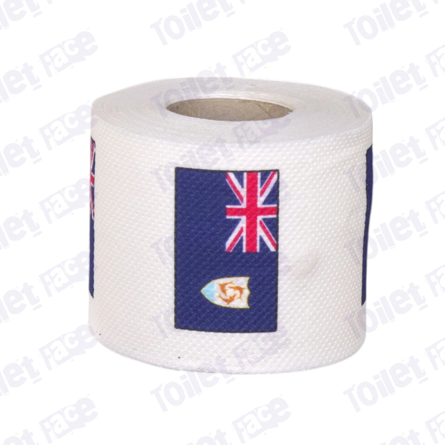 anguilla flag printed on novelty toilet paper roll