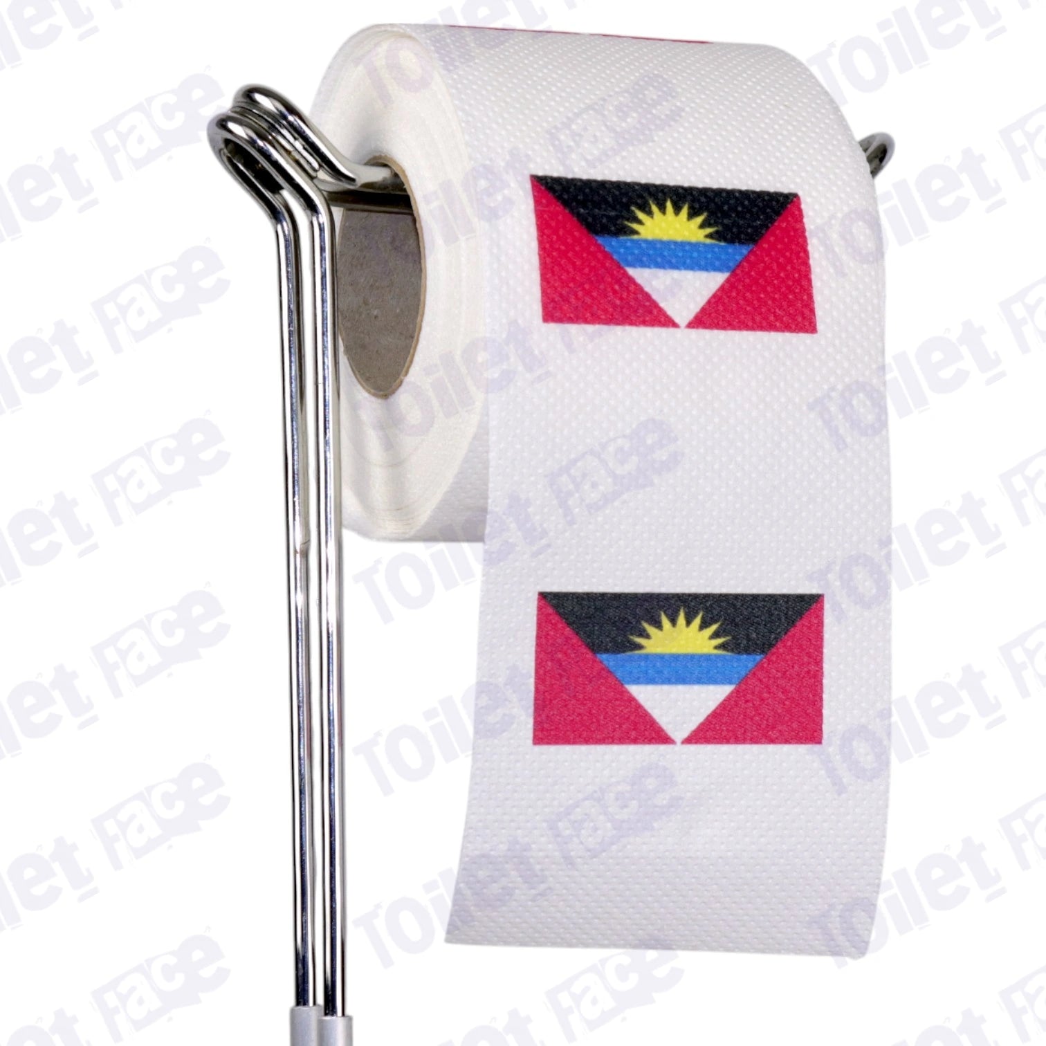 antigua and barbuda flag novelty toilet paper on a holder