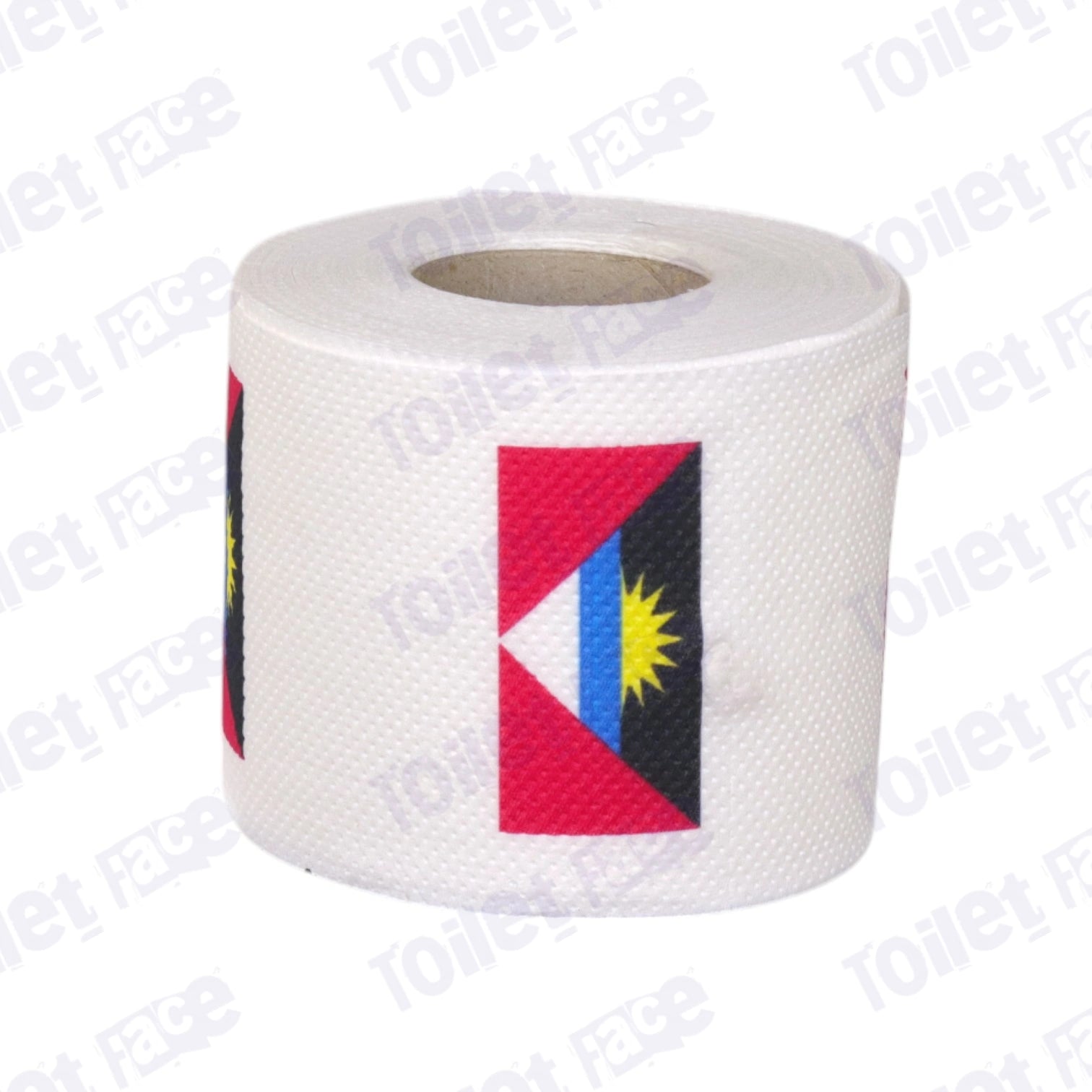 antigua and barbuda flag printed on novelty toilet paper roll