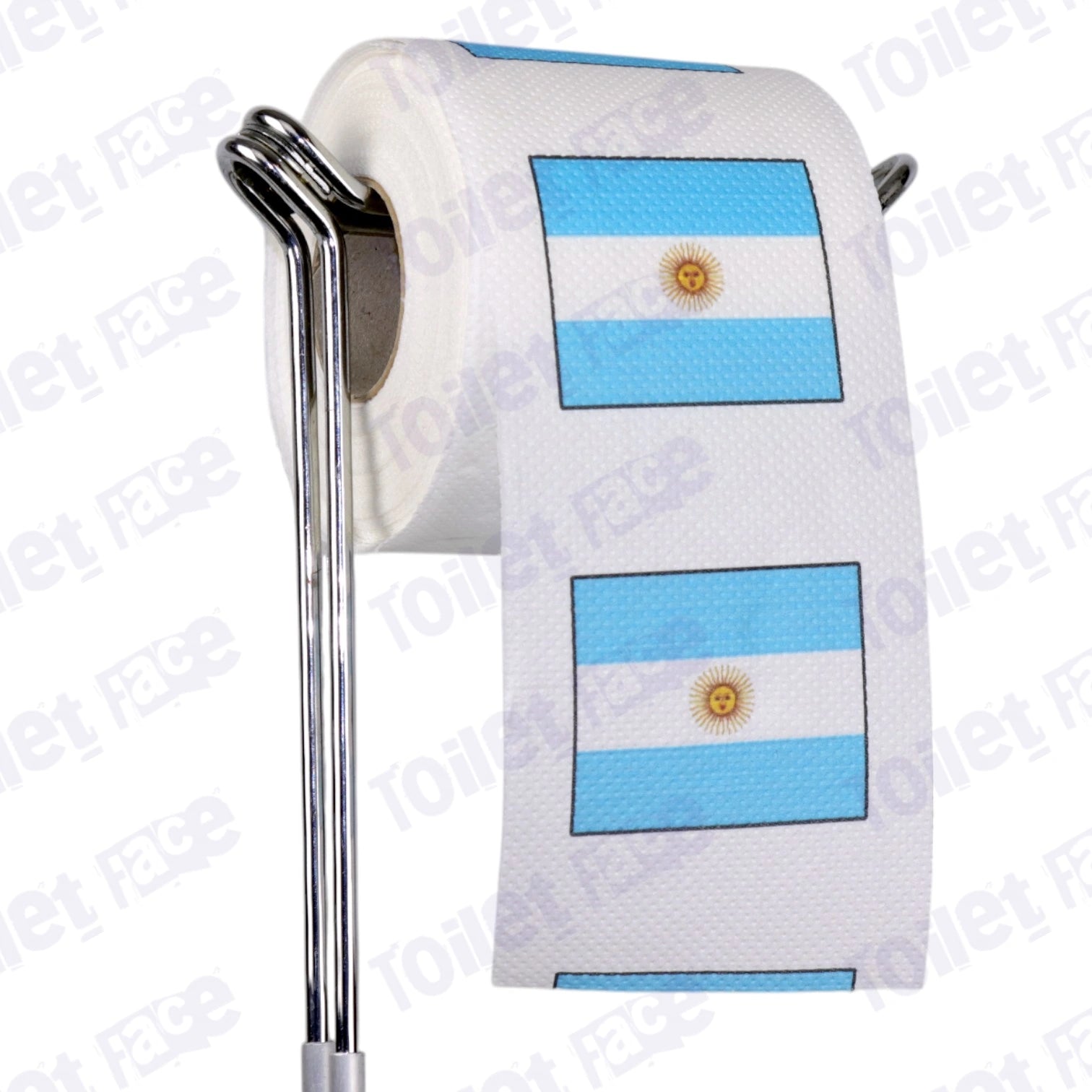 argentina flag novelty toilet paper on a holder