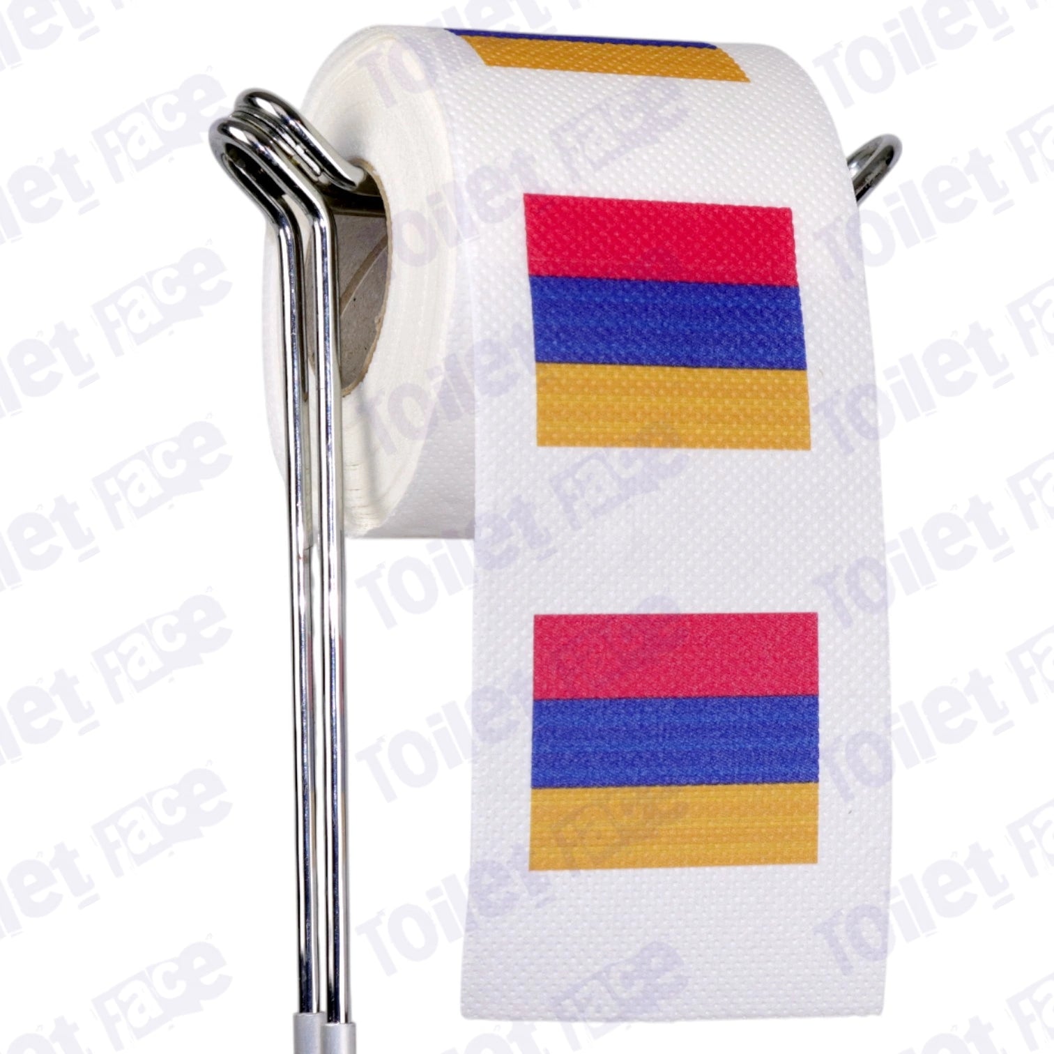 armenia flag novelty toilet paper on a holder