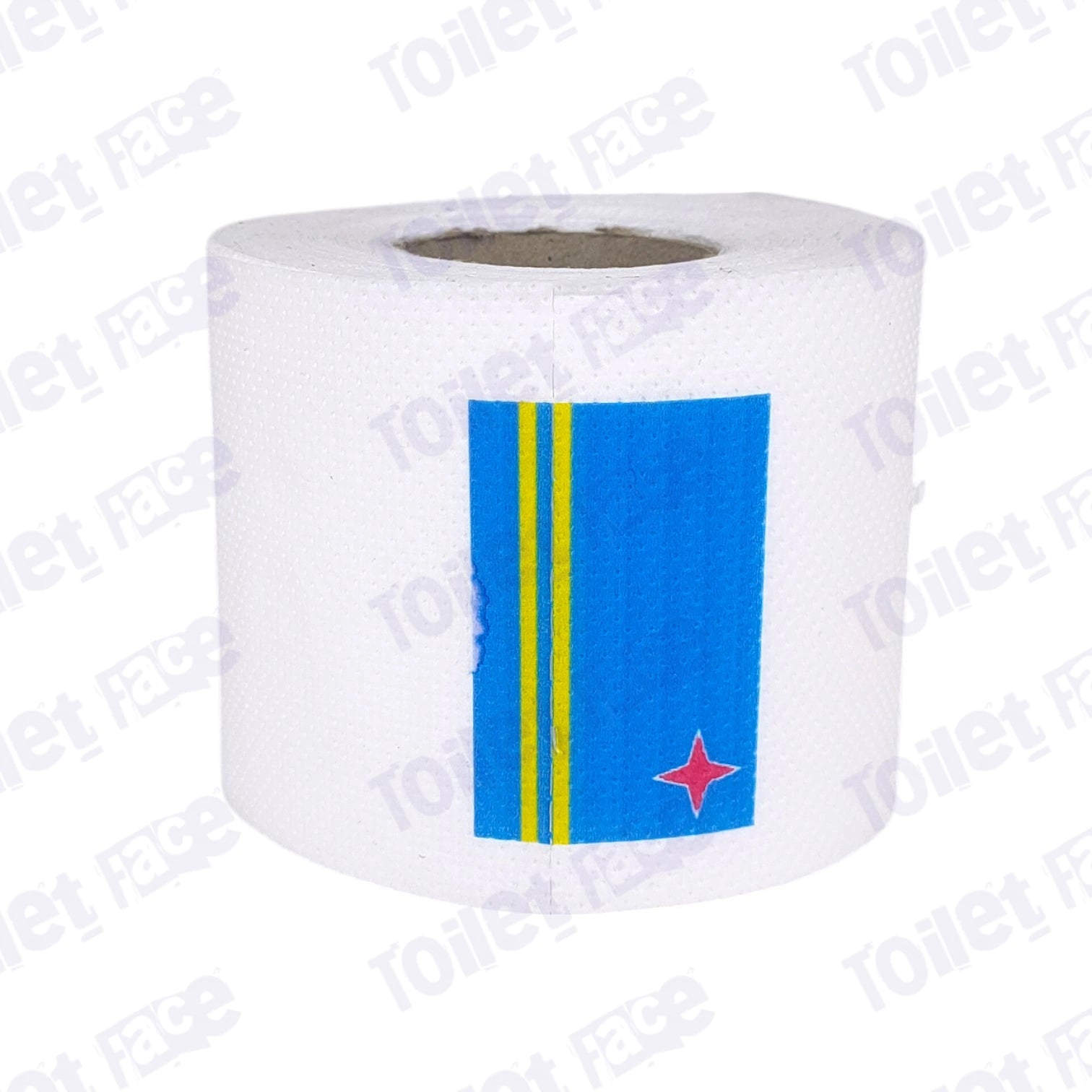 aruba flag printed on novelty toilet paper roll