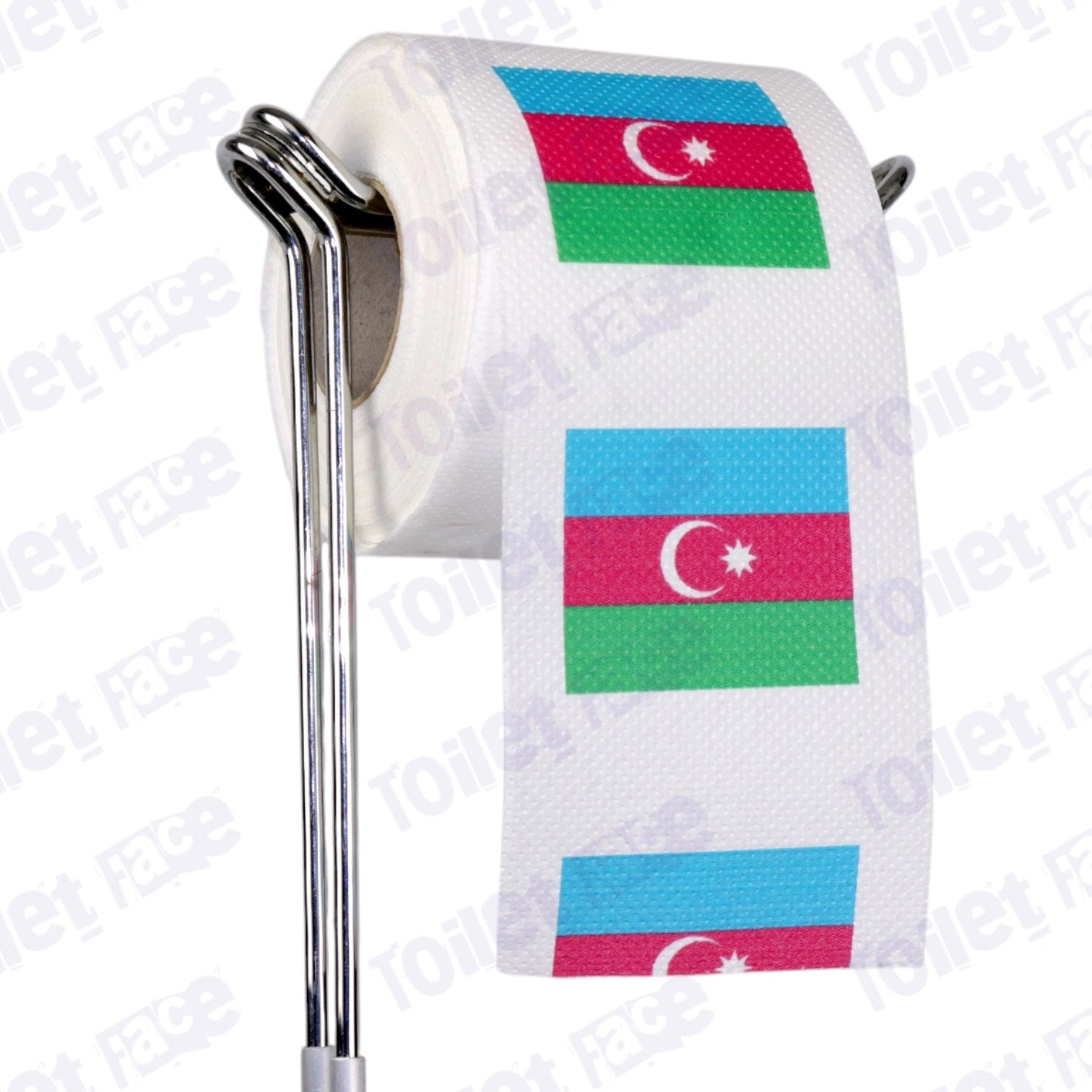 azerbaijan flag novelty toilet paper on a holder