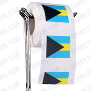 bahamas flag novelty toilet paper on a holder