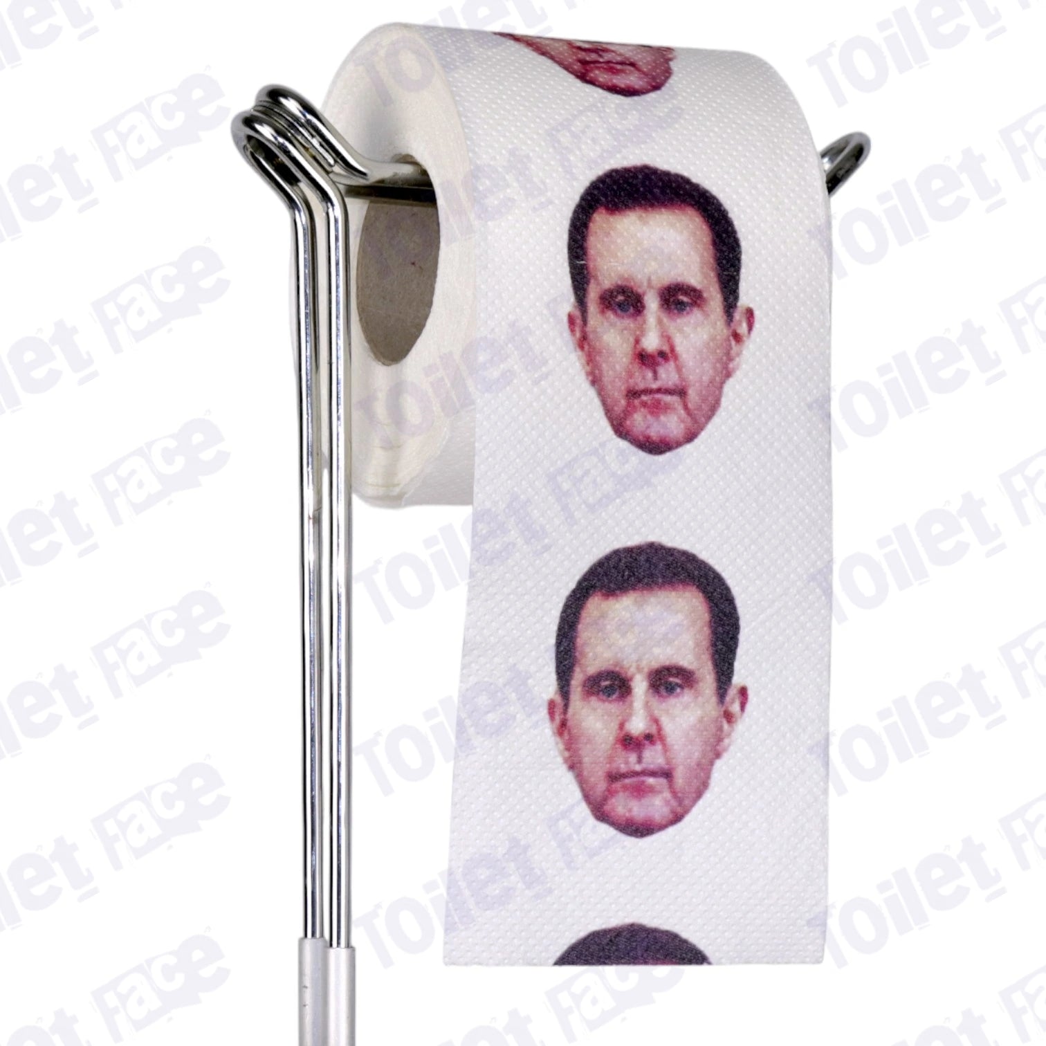 Bashar al-Assad Novelty Toilet Paper Product Image On A Stand