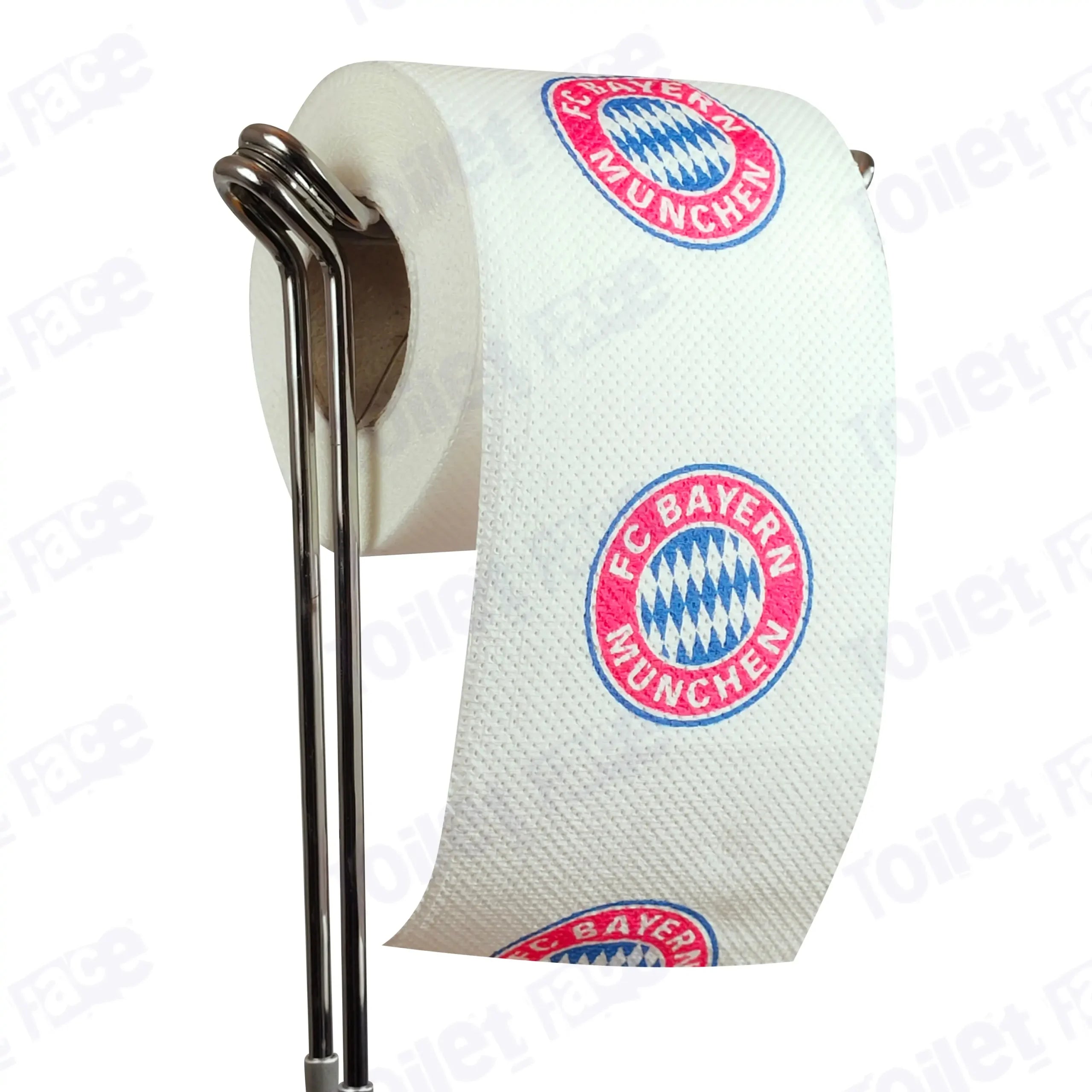 Bayern Munich Novelty Toilet Paper Product Image On A Stand|Bayern Munich Novelty Toilet Paper Product Image On It's Side|||||||