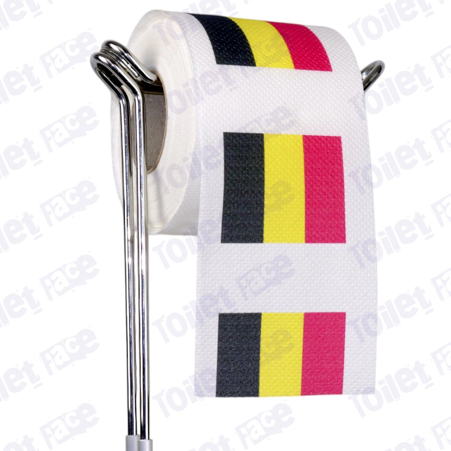belgium flag novelty toilet paper on a holder