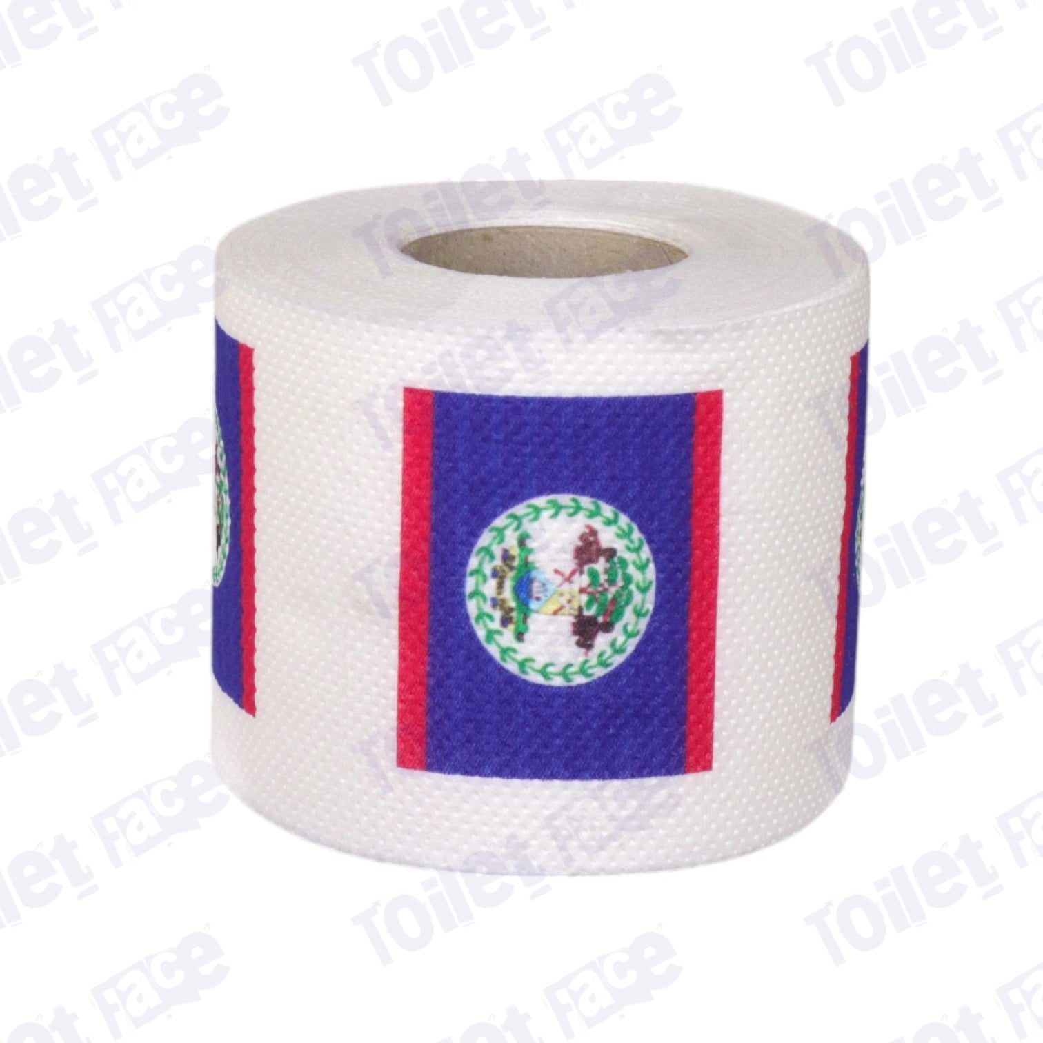 belize flag printed on novelty toilet paper roll