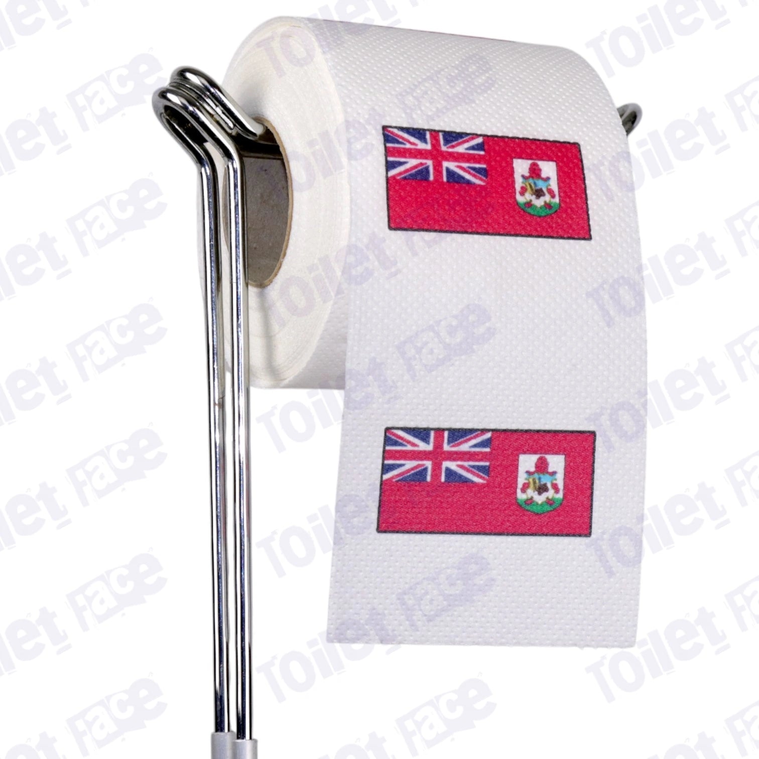 bermuda flag novelty toilet paper on a holder