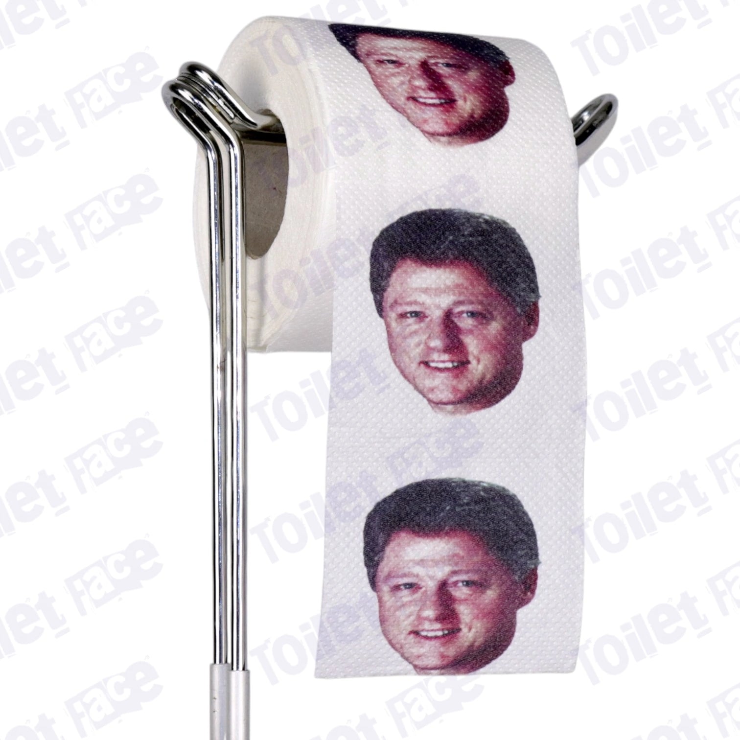 Bill Clinton Novelty Toilet Paper Product Image On A Stand