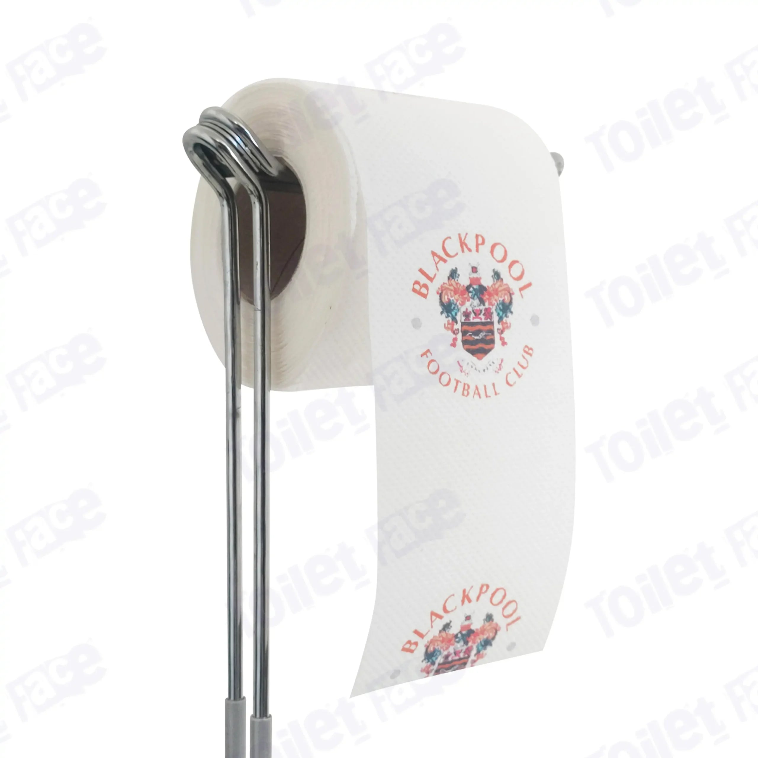Blackpool Novelty Toilet Paper Product Image On A Stand|Blackpool Novelty Toilet Paper Product Image On It's Side|||||||||||||||||||||||