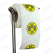 Borussia Dortmund Novelty Toilet Paper Product Image On A Stand|Borussia Dortmund Novelty Toilet Paper Product Image On It's Side|||||||||||||||