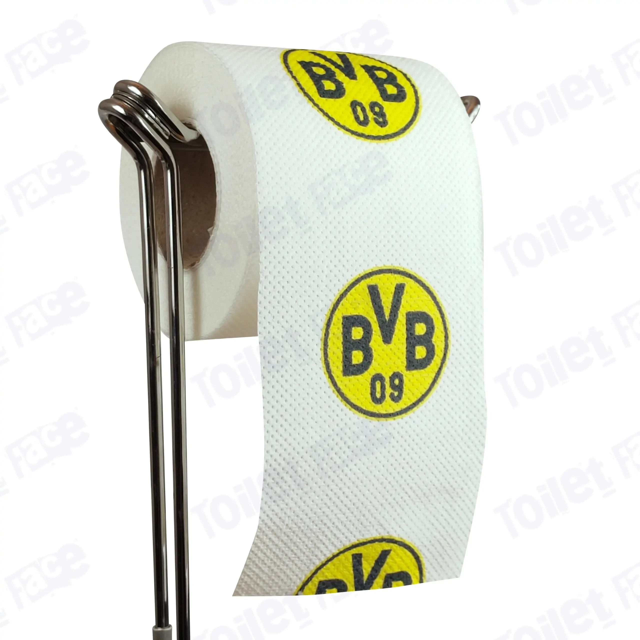 Borussia Dortmund Novelty Toilet Paper Product Image On A Stand|Borussia Dortmund Novelty Toilet Paper Product Image On It's Side|||||||||||||||