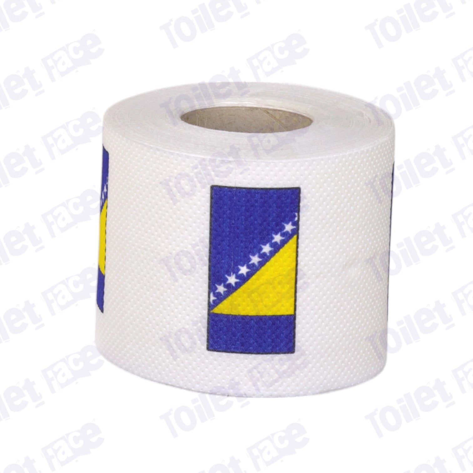 bosnia and herzegovina flag printed on novelty toilet paper roll
