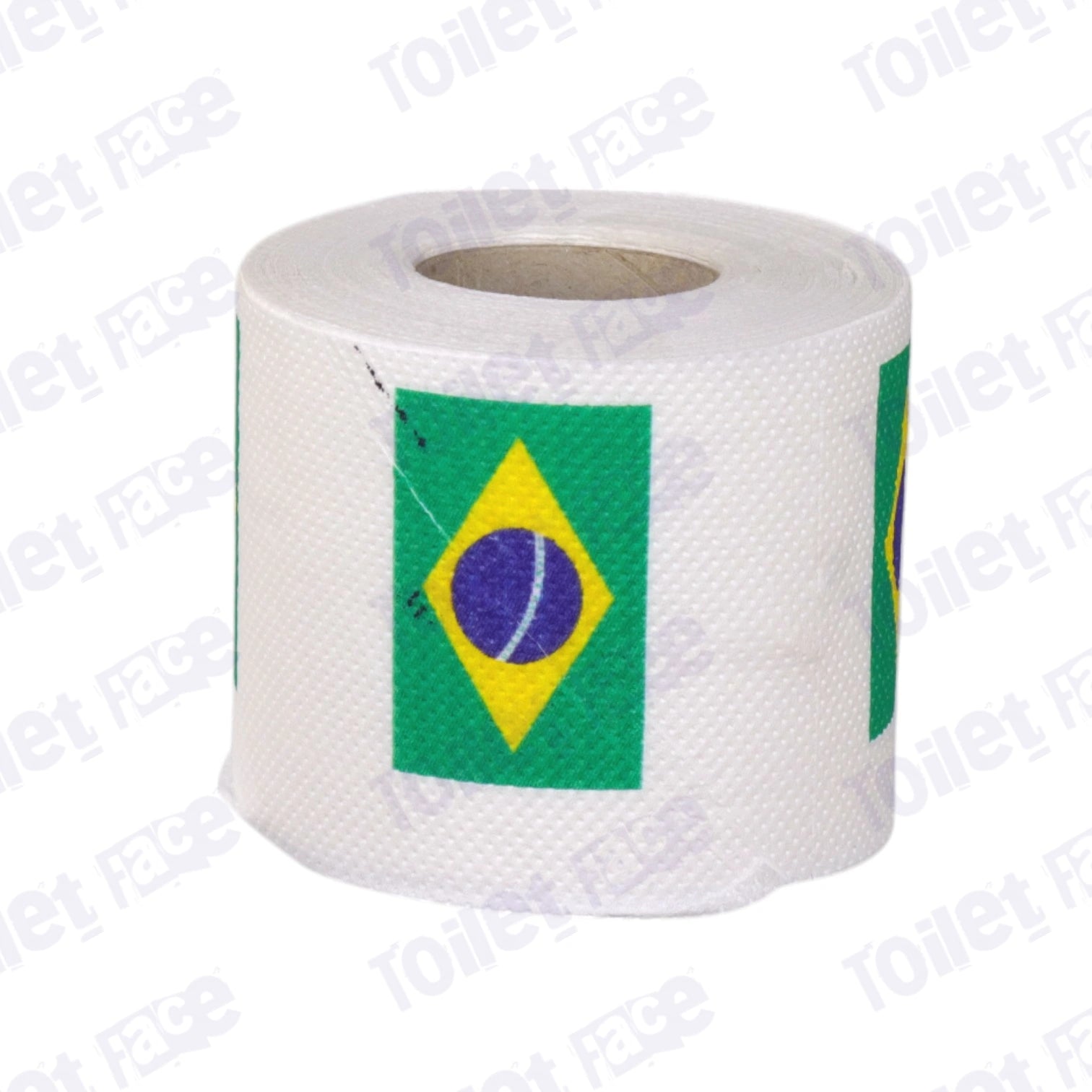 brazil flag printed on novelty toilet paper roll