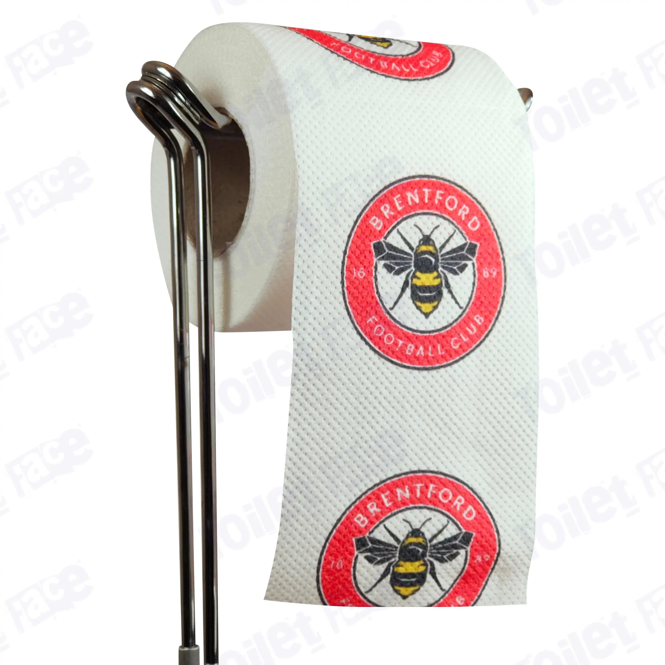 Brentford Novelty Toilet Paper Product Image On A Stand|Brentford Novelty Toilet Paper Product Image On It's Side|||||||||||||||