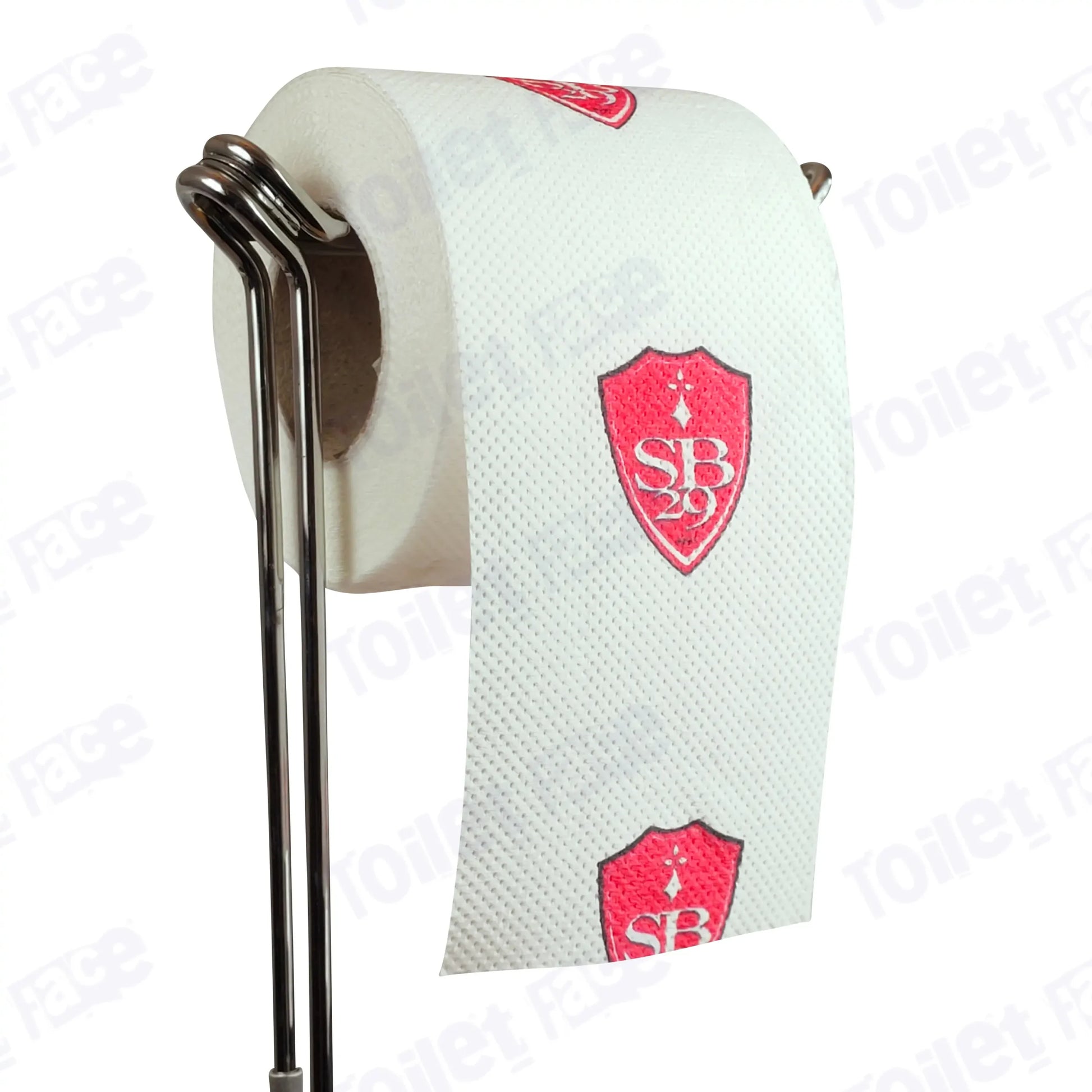 Brest Novelty Toilet Paper Product Image On A Stand|Brest Novelty Toilet Paper Product Image On It's Side|||||||||||||||