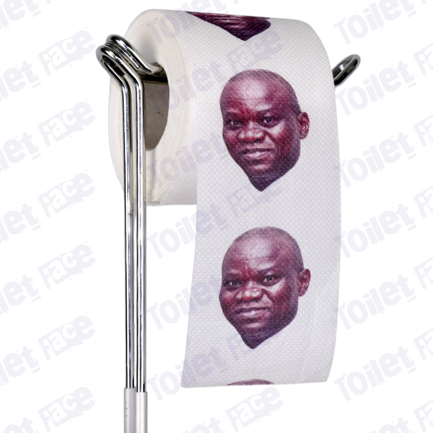 Brice Oligui Nguema Novelty Toilet Paper Product Image On A Stand