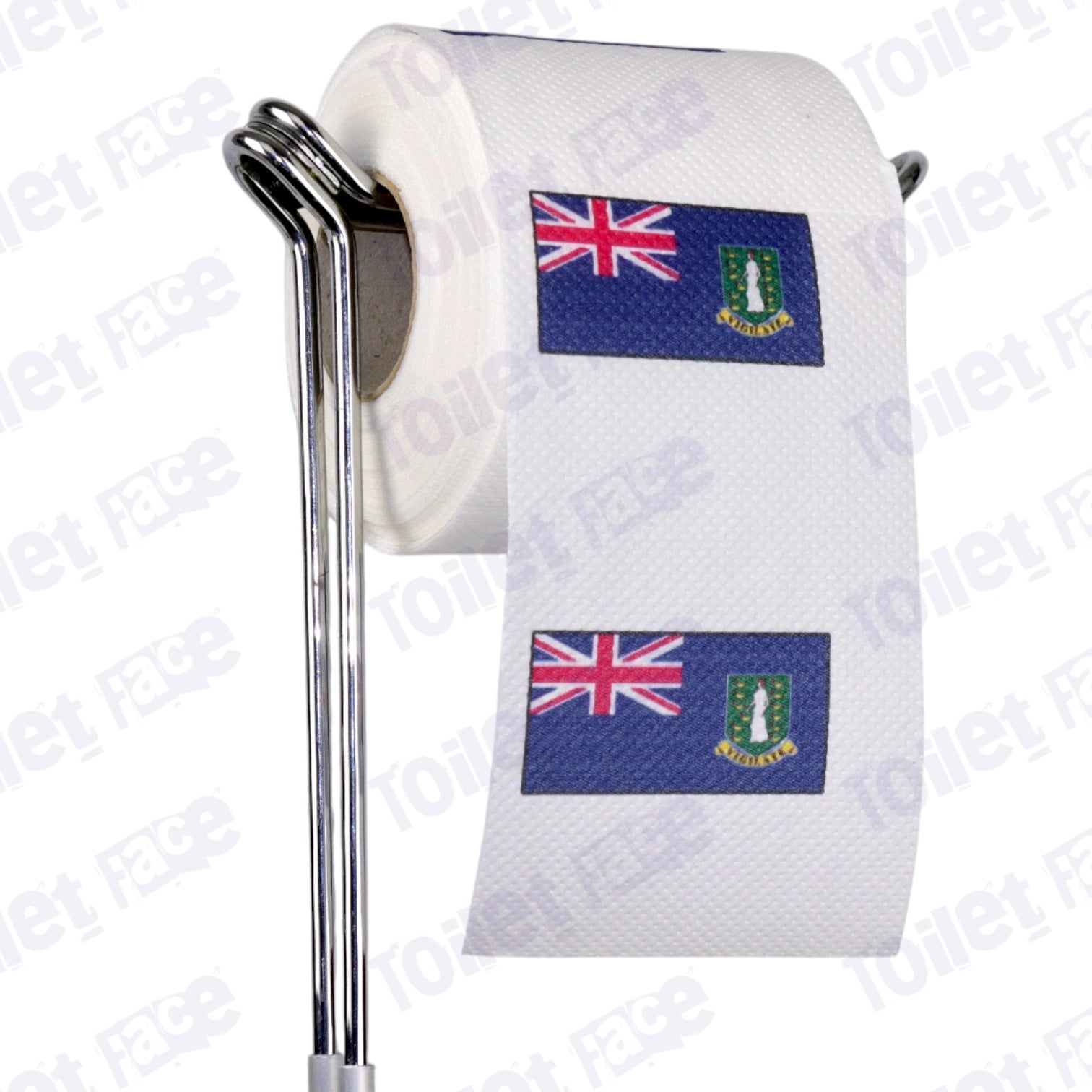 british virgin islands flag novelty toilet paper on a holder