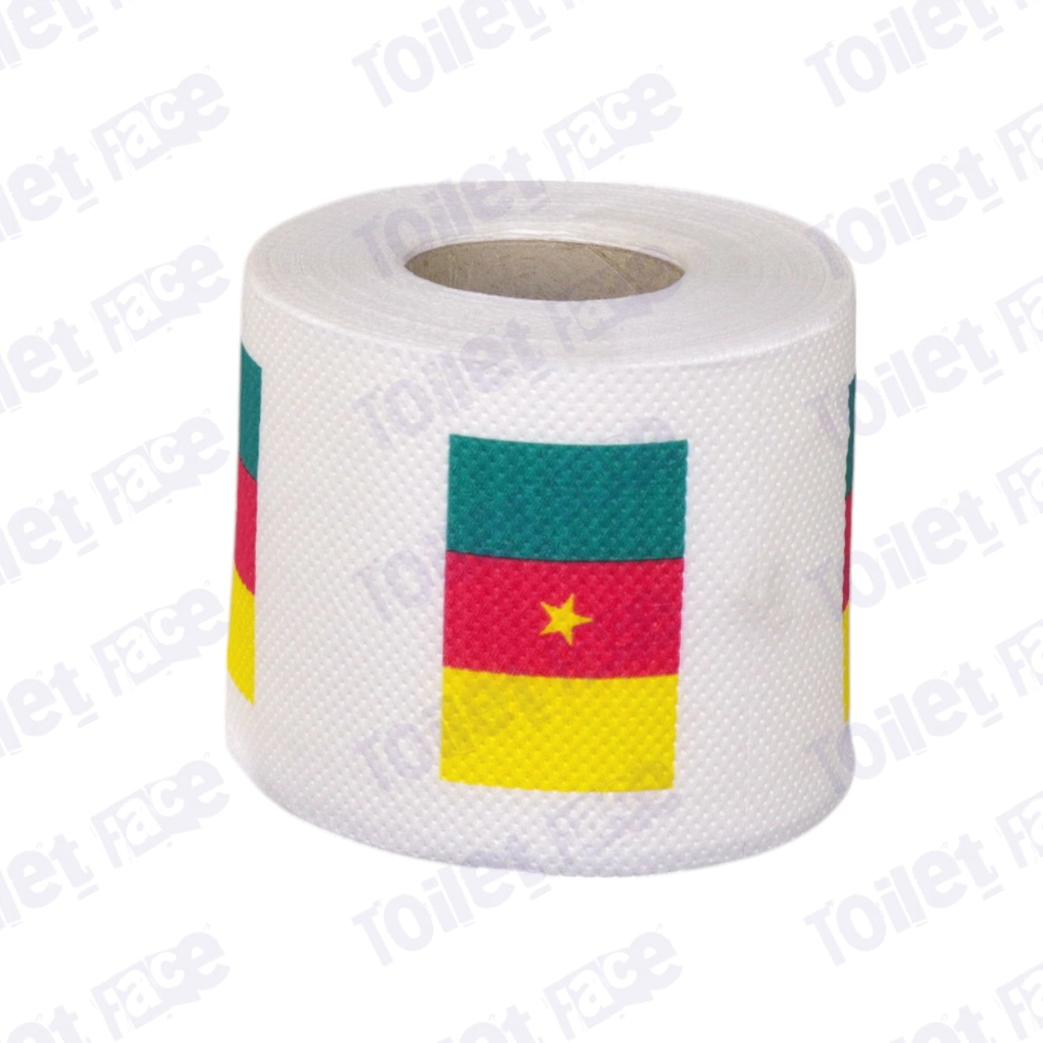 cameroon flag printed on novelty toilet paper roll