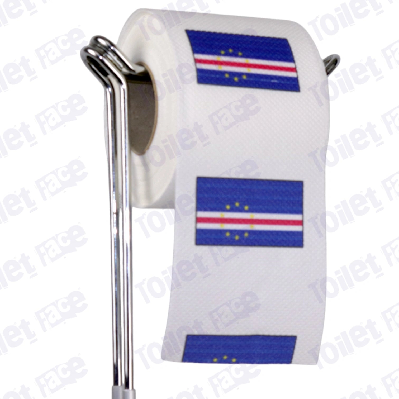 cape verde flag novelty toilet paper on a holder