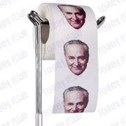 Chuck Schumer Novelty Toilet Paper Product Image On A Stand