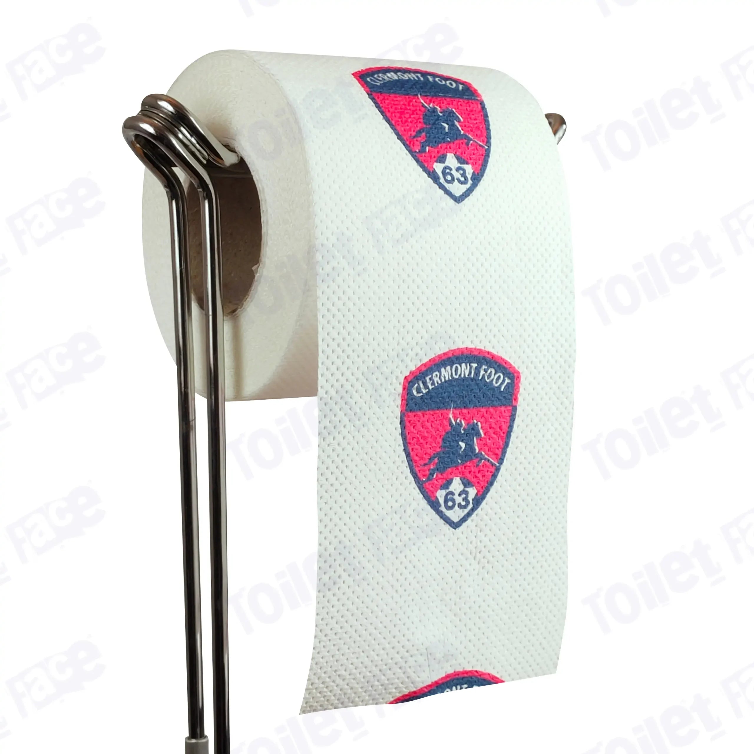 Clermont Novelty Toilet Paper Product Image On A Stand|Clermont Novelty Toilet Paper Product Image On It's Side|