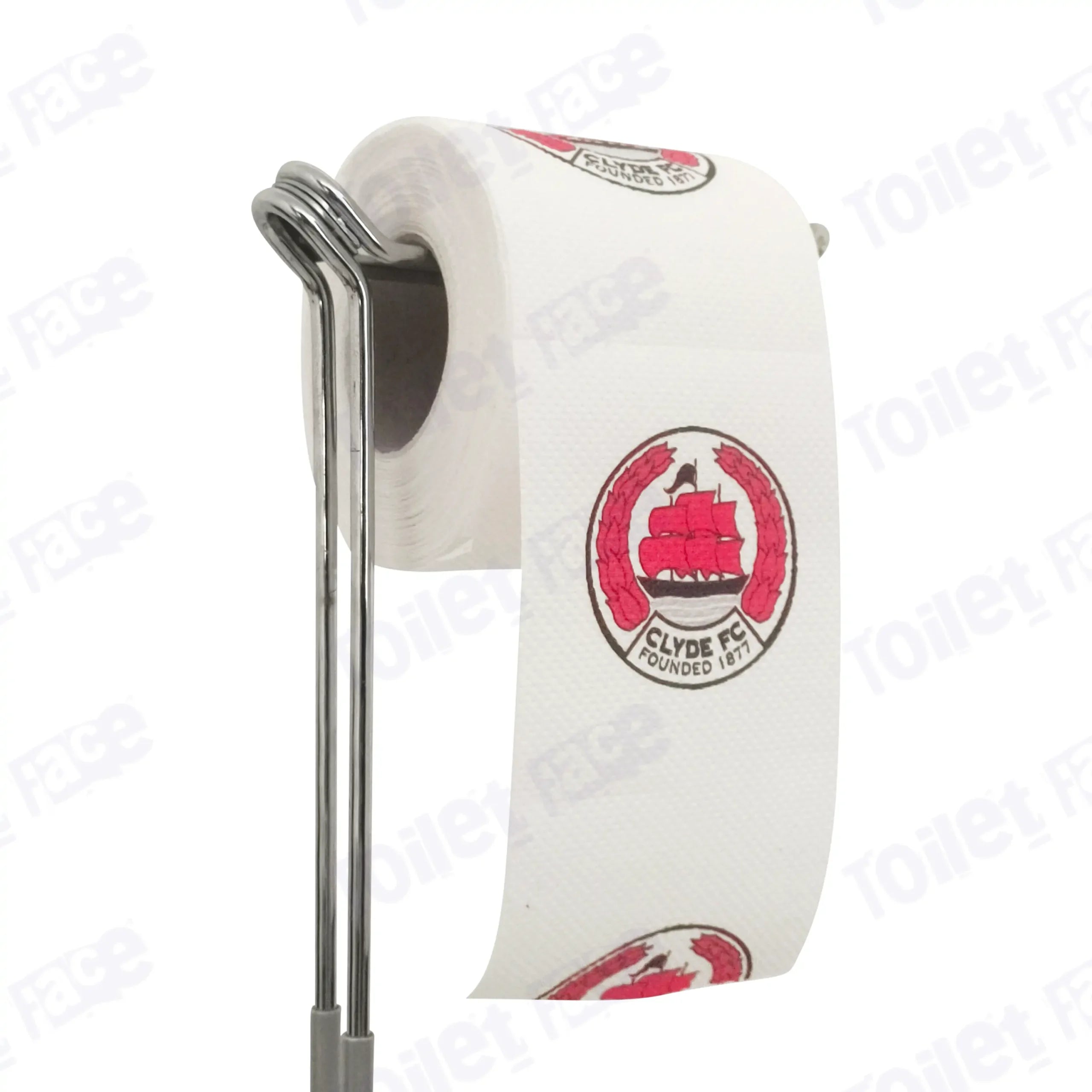 Clyde Novelty Toilet Paper Product Image On A Stand|Clyde Novelty Toilet Paper Product Image On It's Side|||||||||||||||