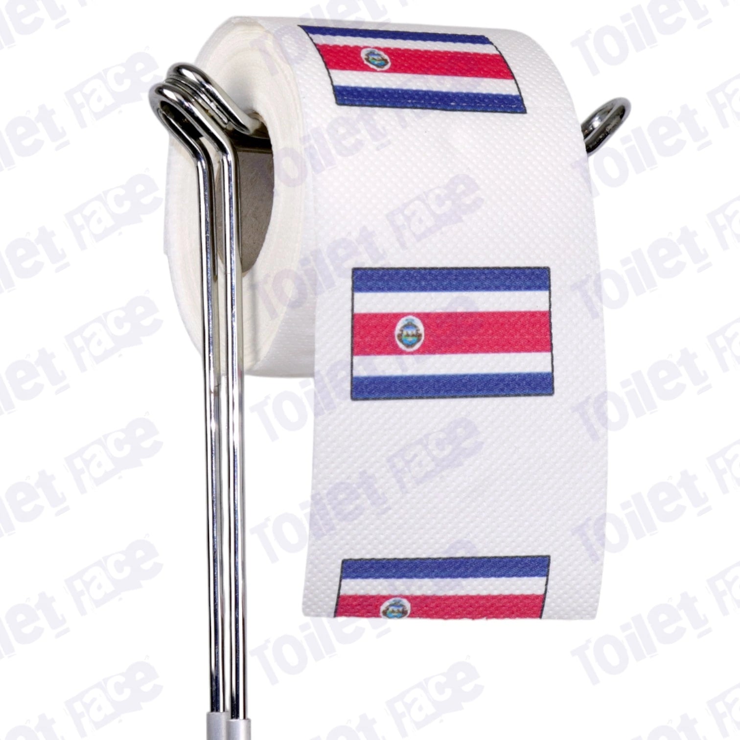 costa rica flag novelty toilet paper on a holder