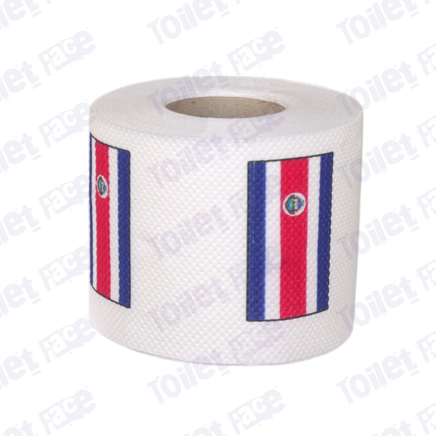 costa rica flag printed on novelty toilet paper roll