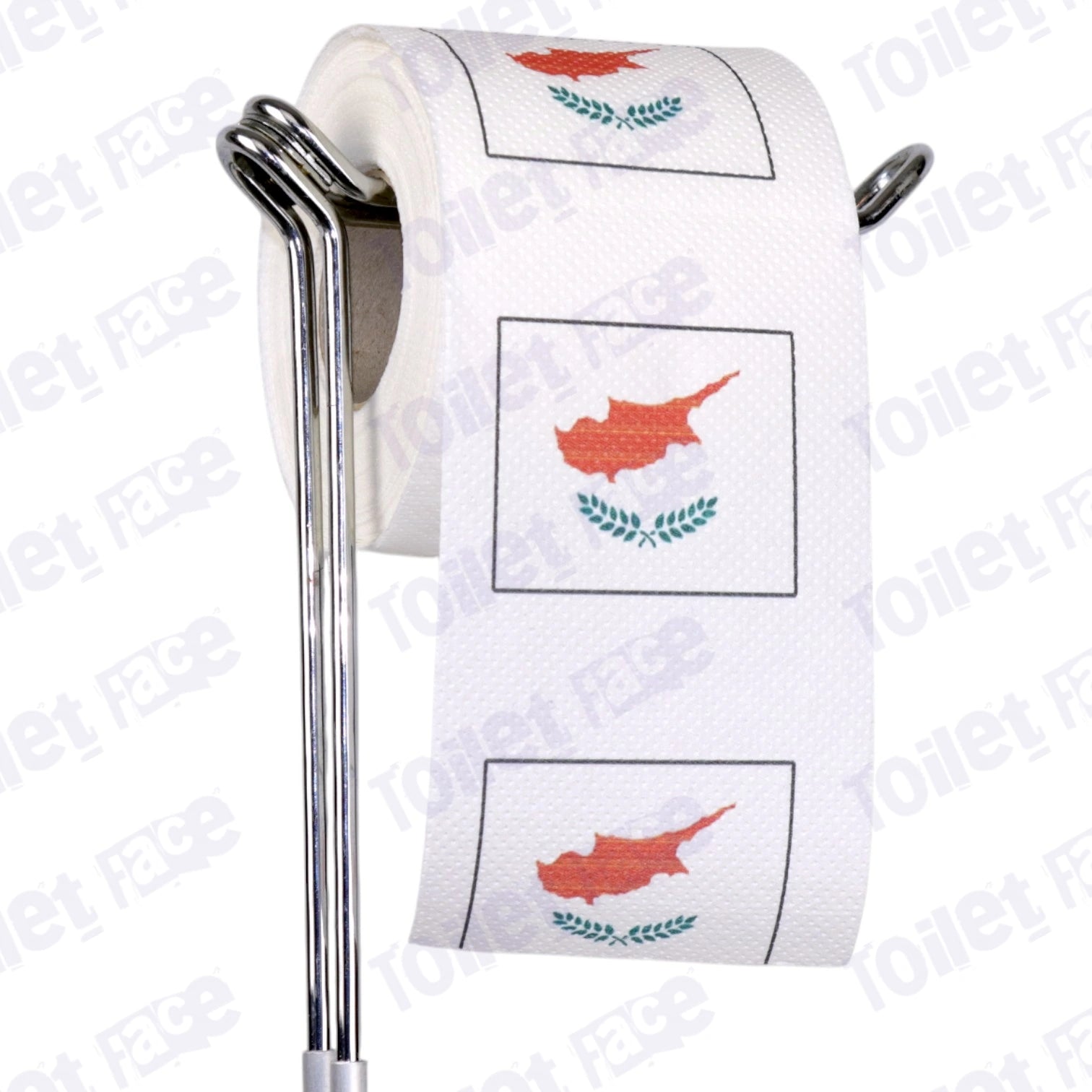 cyprus flag novelty toilet paper on a holder