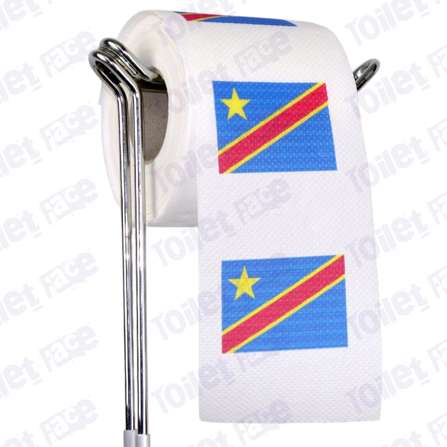 republic of the congo flag novelty toilet paper on a holder