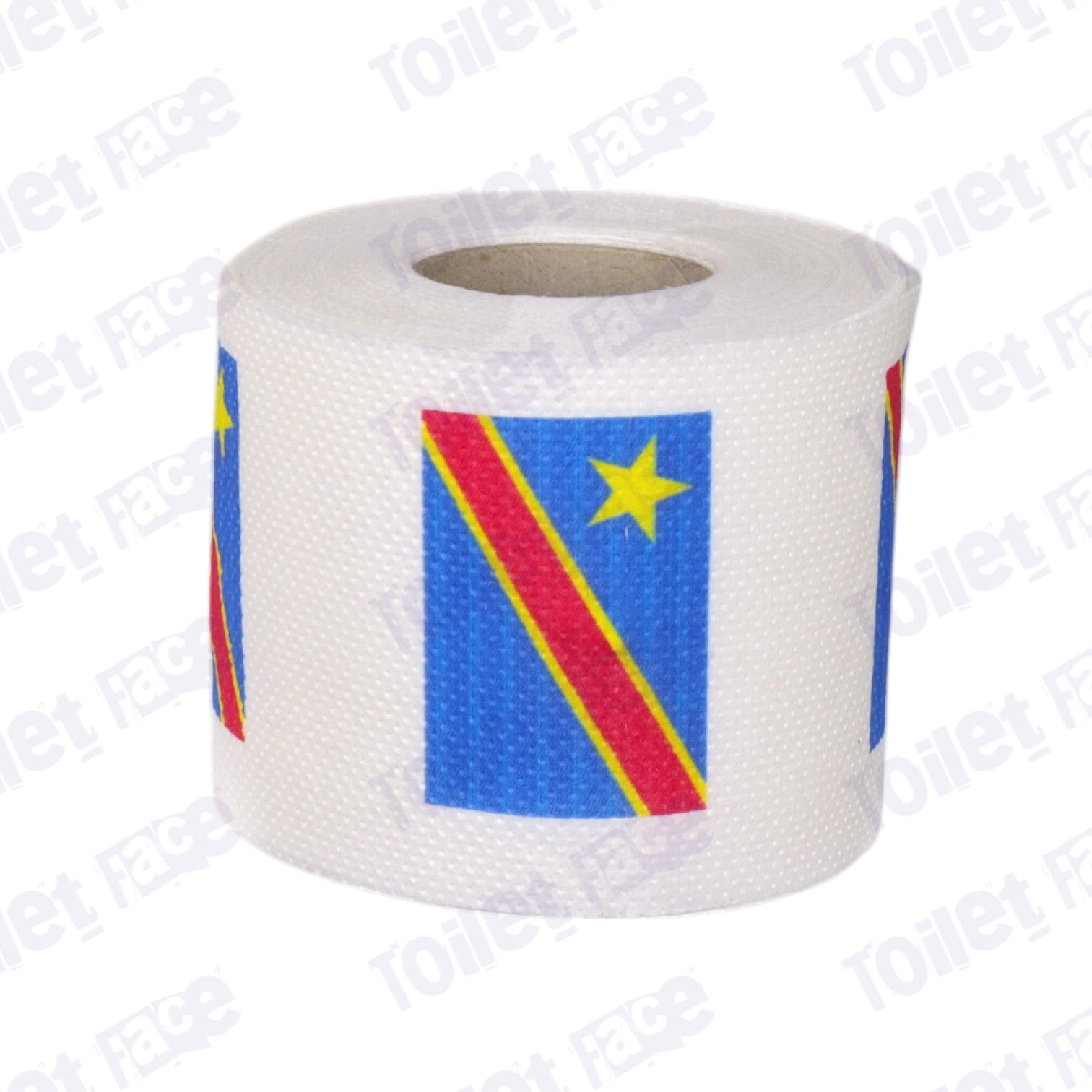 dr congo flag printed on novelty toilet paper roll