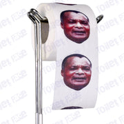 Denis Sassou Nguesso Novelty Toilet Paper Product Image On A Stand