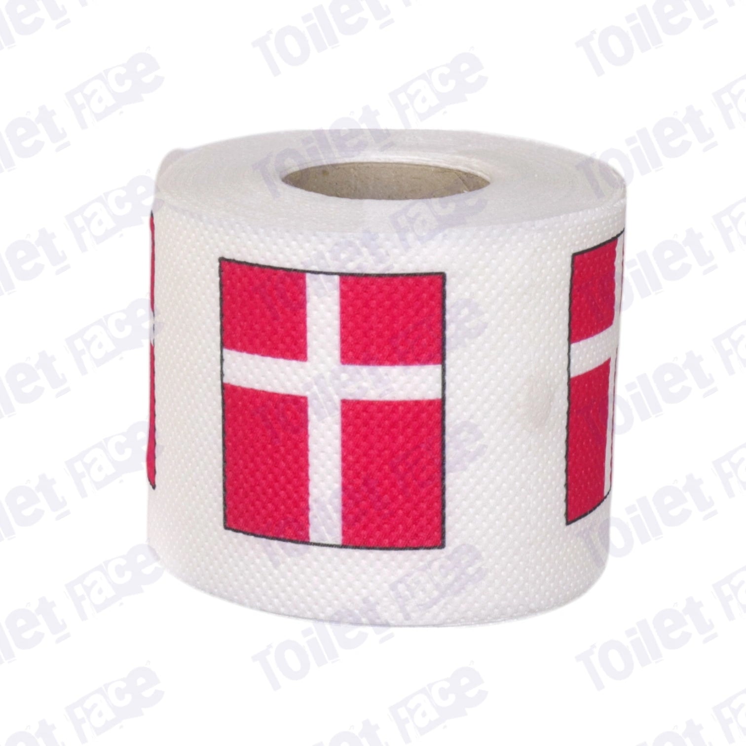 denmark flag printed on novelty toilet paper roll