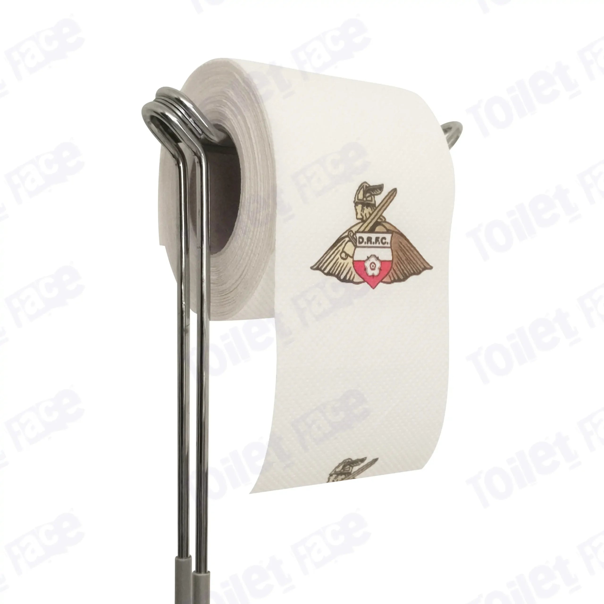 Doncaster Rovers Novelty Toilet Paper Product Image On A Stand|Doncaster Rovers Novelty Toilet Paper Product Image On It's Side|||||||||||||||||||||||