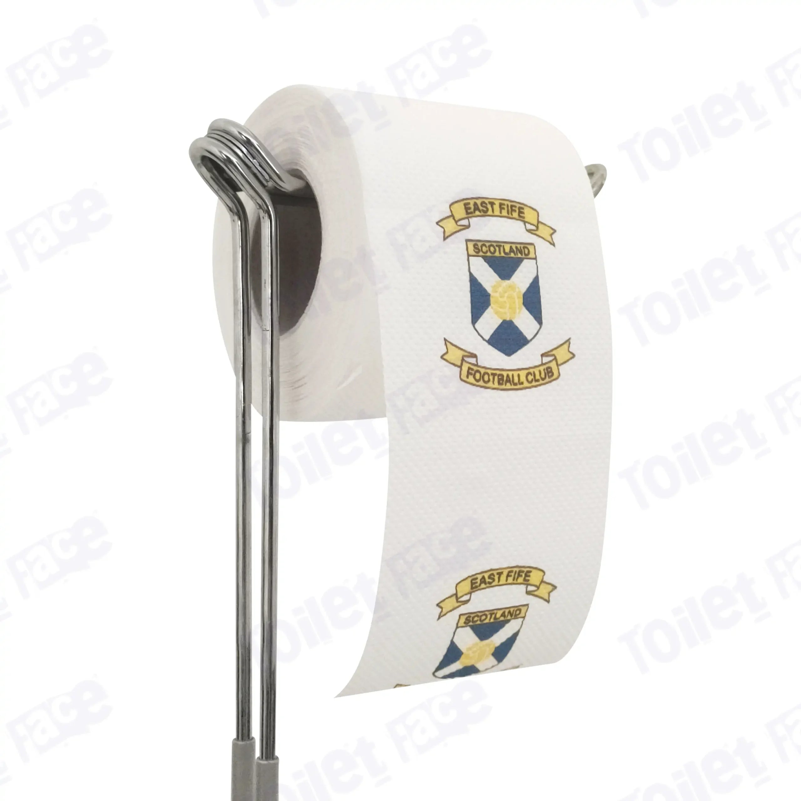 East Fife Novelty Toilet Paper Product Image On A Stand|East Fife Novelty Toilet Paper Product Image On It's Side|||||||||||||||