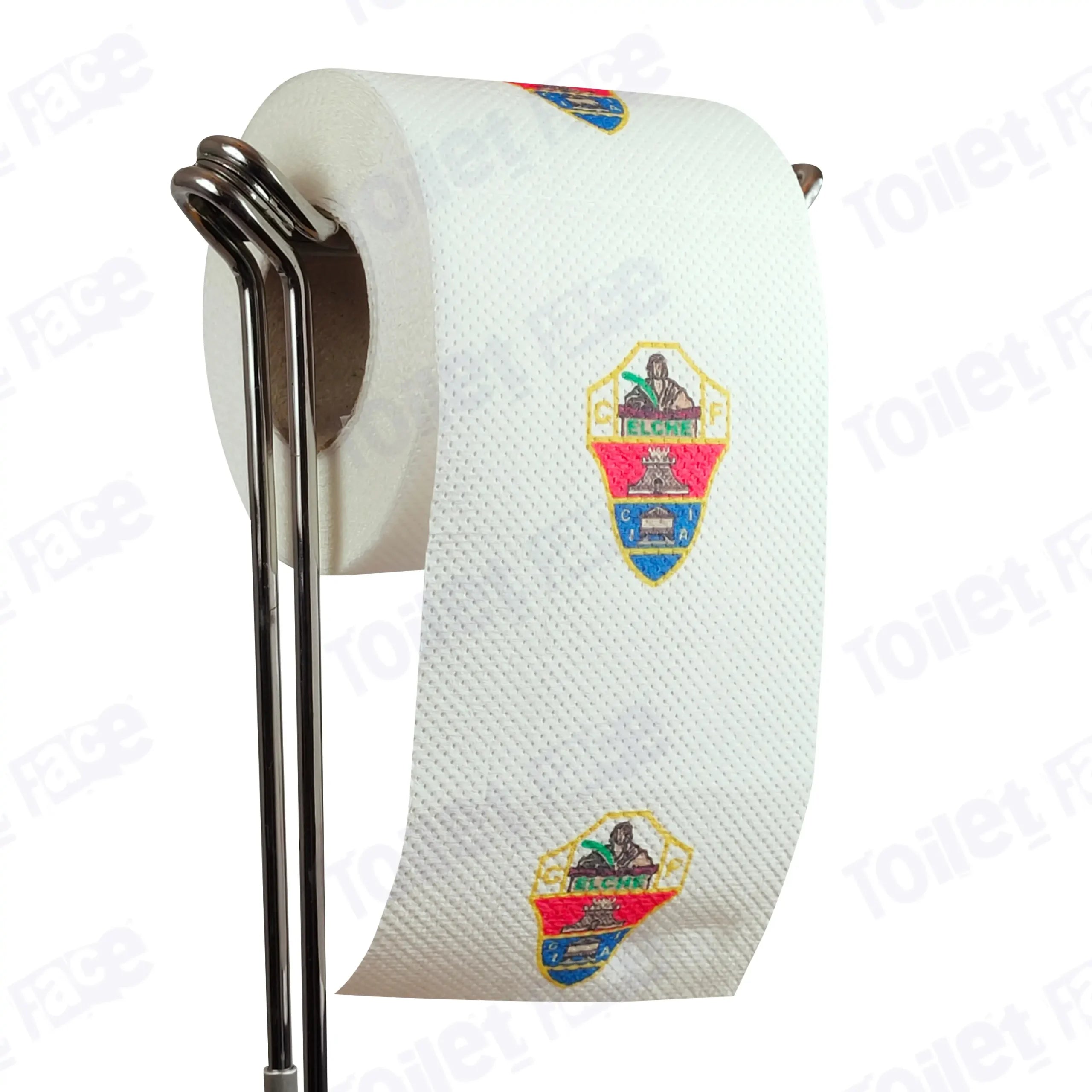 Elche Novelty Toilet Paper Product Image On A Stand|Elche Novelty Toilet Paper Product Image On It's Side|||||||||||||||