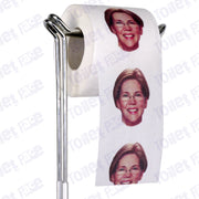Elizabeth Warren Novelty Toilet Paper Product Image On A Stand